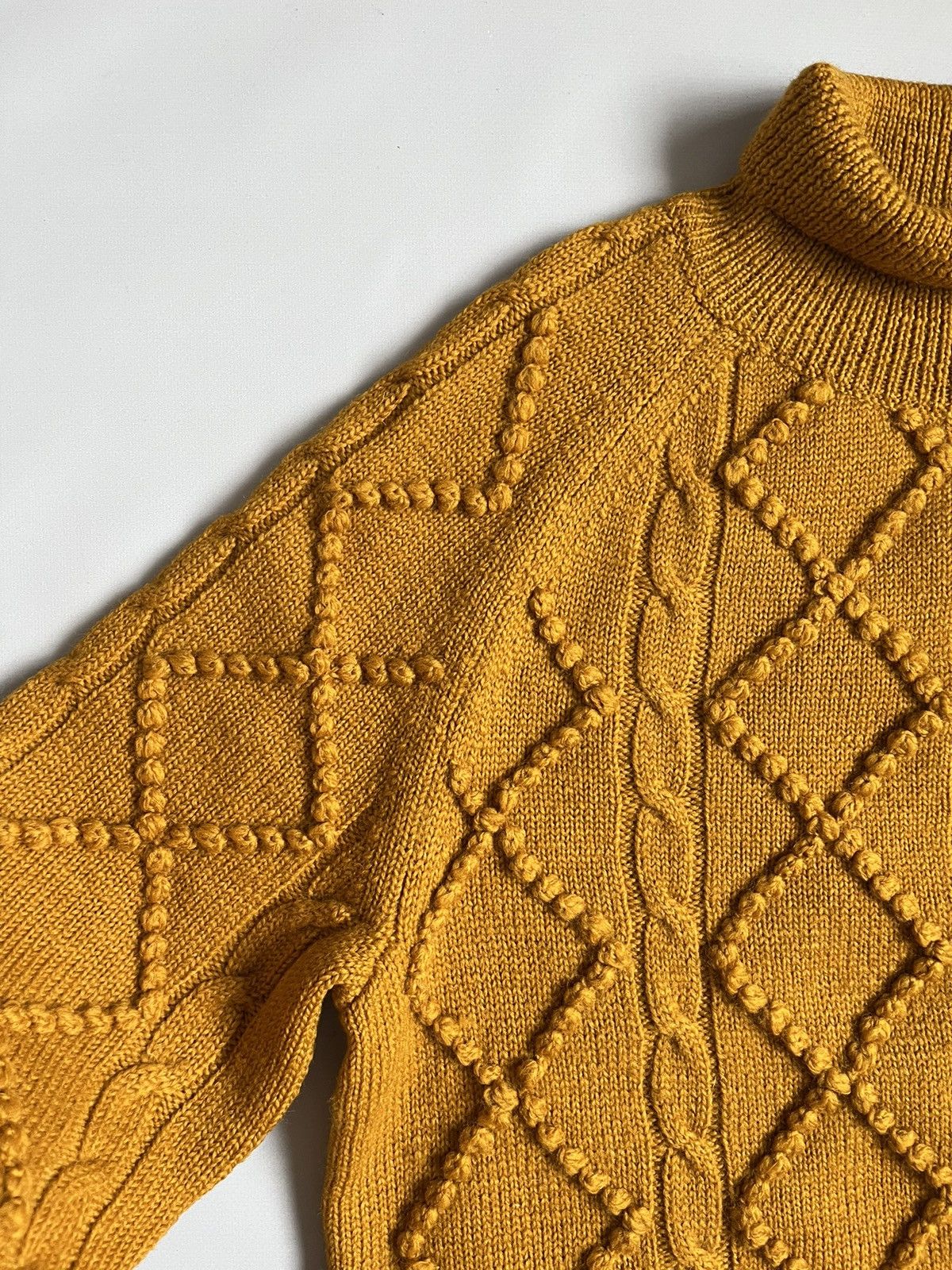 Acne Studios × Vintage ACNE STUDIOS Joris PAW15 Cable Knit Wool Mustard Sweater Size L / US 10 / IT 46 - 9 Thumbnail