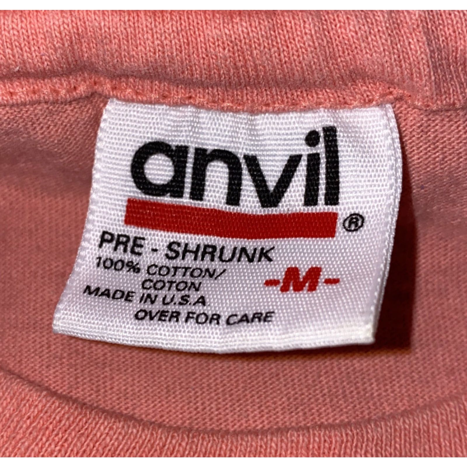 Anvil VINTAGE Anvil Woman's Arizona Short Sleeve T-Shirt M Pink Womens Size M Regular 100% Cotton USA Made Single Stitch Size M / US 6-8 / IT 42-44 - 5 Thumbnail