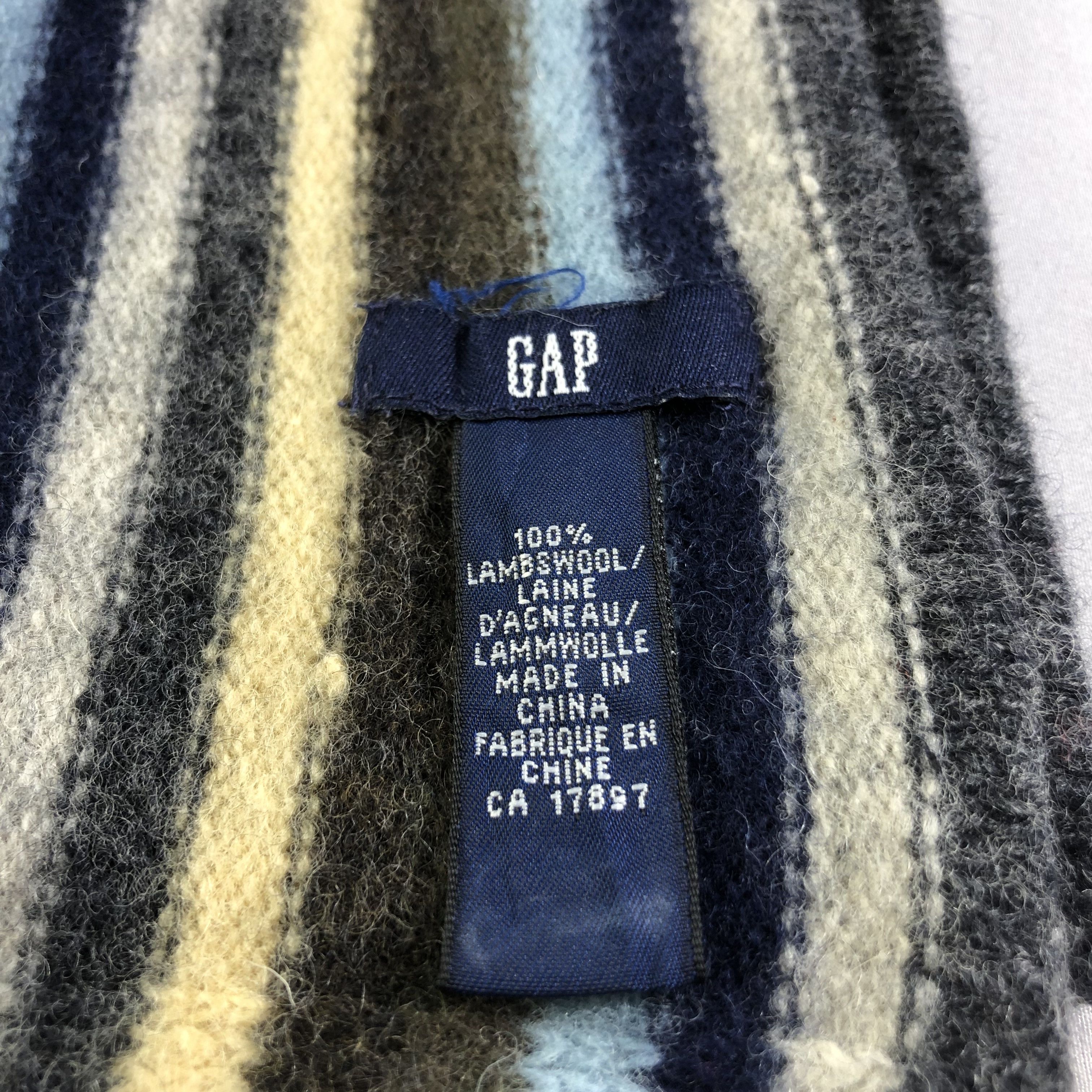 Gap GAP Striped Wool Scarf Muffler V1661 Size ONE SIZE - 4 Thumbnail