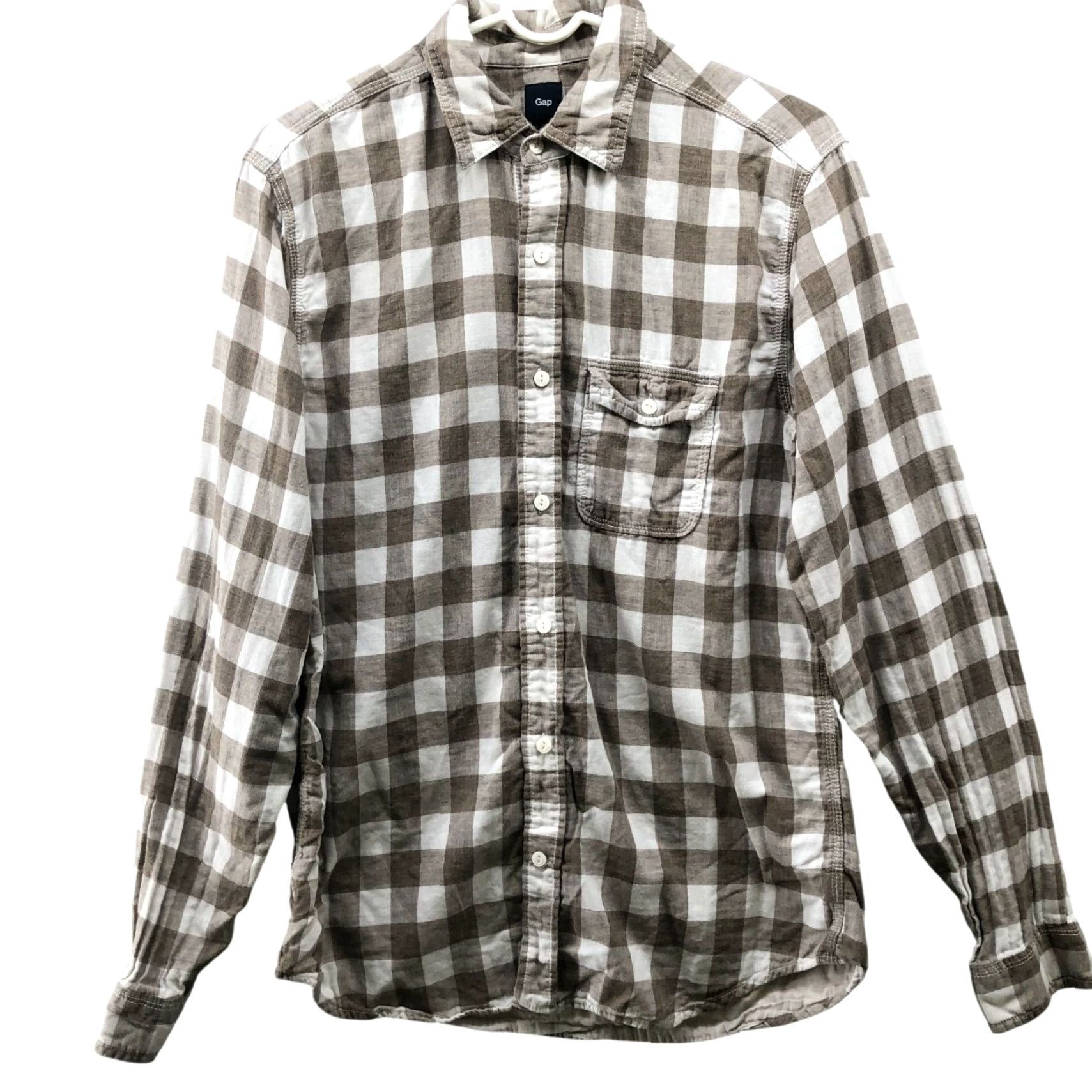 Gap Gap Shirt Mens M Tan Beige Long Sleeve Button Up Cotton Size US M / EU 48-50 / 2 - 2 Thumbnail