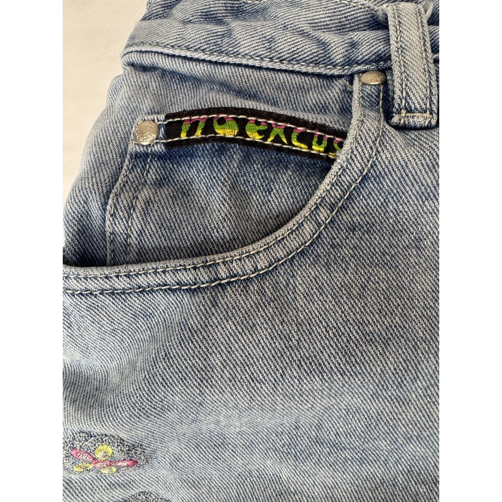 Other Vtg 80s No Excuses Embroidered Floral Jean Short Festival 9 Size 28" / US 6 / IT 42 - 8 Thumbnail