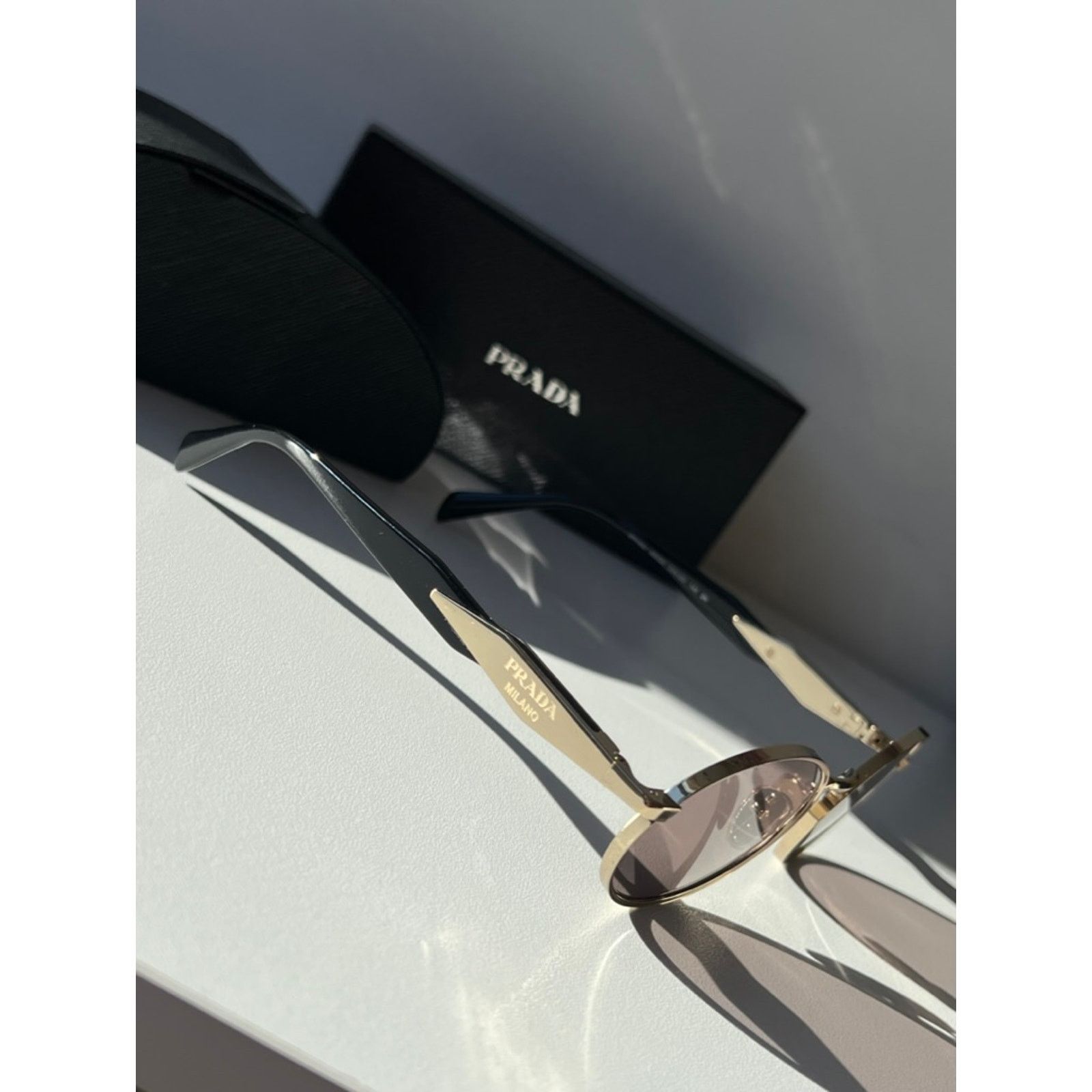 Prada NEW Prada PR65ZS Oval Sunglasses in Gold Purple Size ONE SIZE - 7 Thumbnail