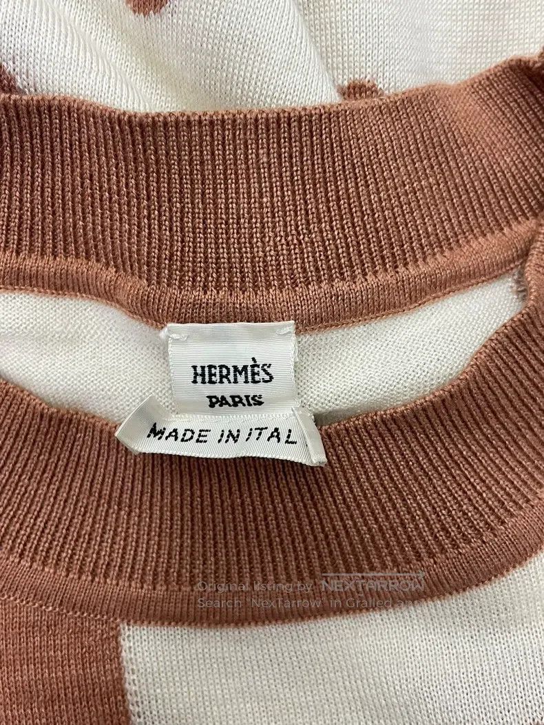 Hermes Hermes Pink and White Patchwork Polka Dot Cashmere Knit Sh Size XS / US 0-2 / IT 36-38 - 4 Thumbnail