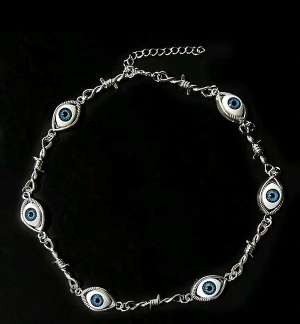 Japanese Brand Blue Eyes Necklace Allien Eyes Small Iron Wired Thorn Size ONE SIZE - 3 Thumbnail