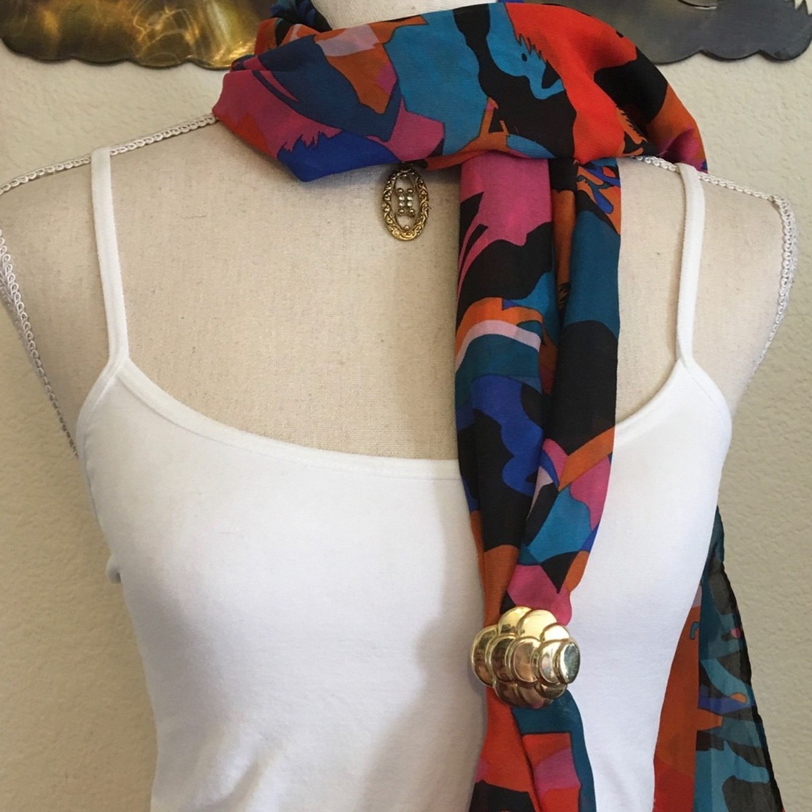 Vintage Vintage gold tone scale design scarf clip Size ONE SIZE - 3 Thumbnail