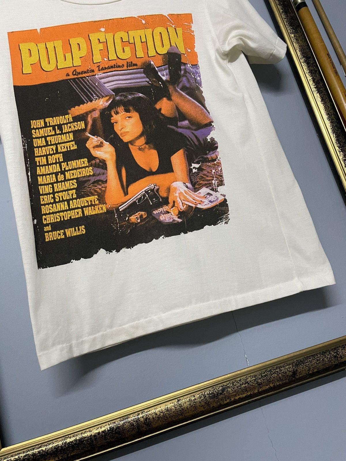 Vintage Vintage 90s Japan Designer Pulp Fiction Single Stitch Tshirt Size US S / EU 44-46 / 1 - 5 Thumbnail