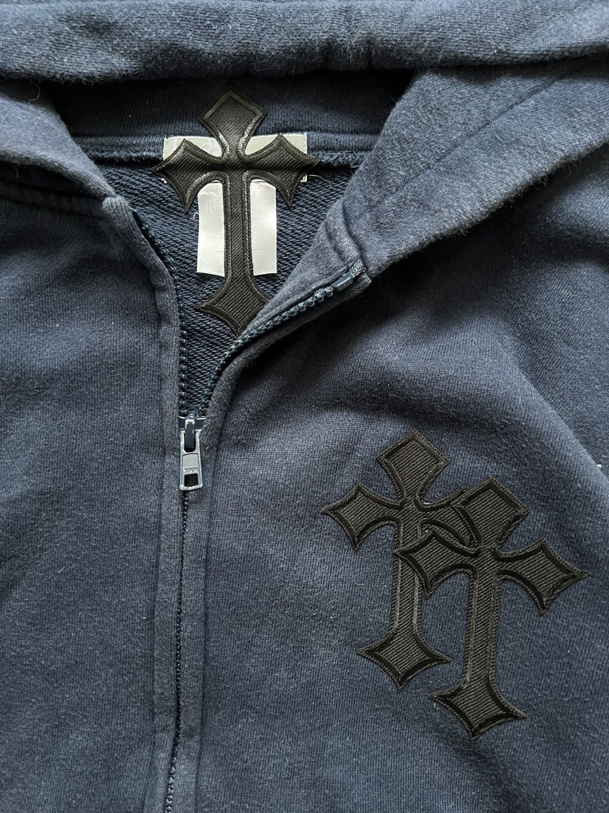Vintage Patchwork Chrome Hearts Logo Cropped Hoodie Zip Up Size US S / EU 44-46 / 1 - 6 Thumbnail