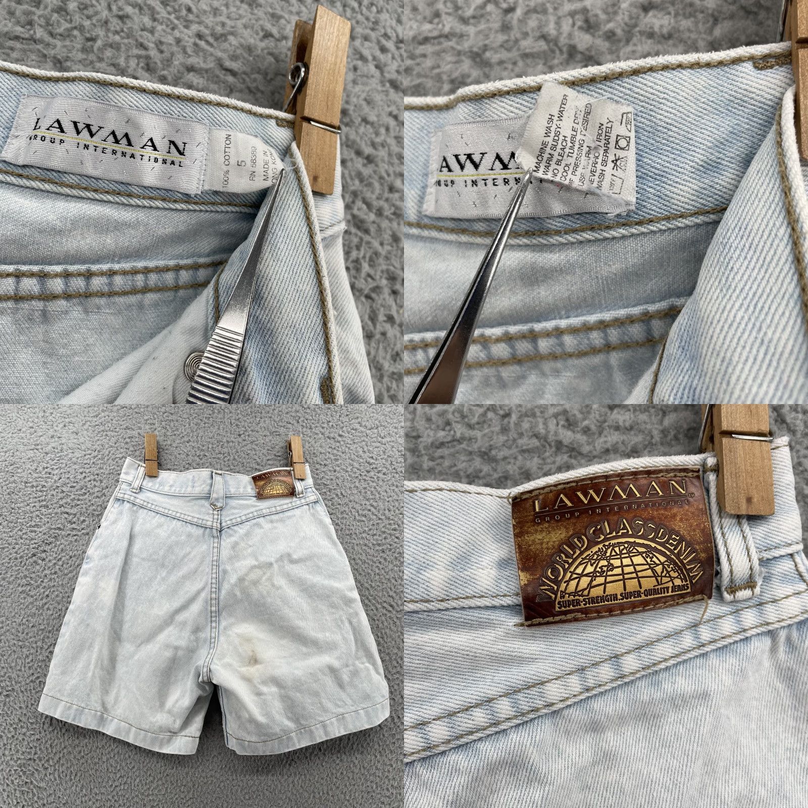 Vintage VINTAGE Lawman Bermuda Shorts Women 5 Blue Denim 90s Retro Classic Americana 80s Cotton Jeans Shorts Womens Size 27" / US 4 / IT 40 - 8 Thumbnail