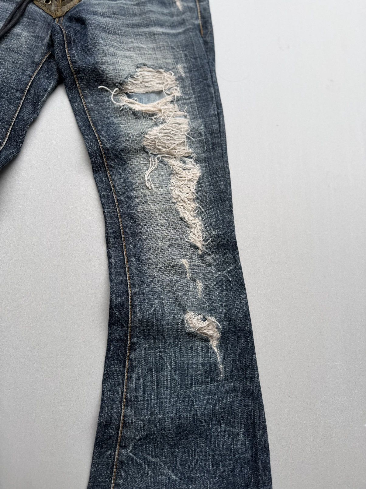 Japanese Brand Detroit lace up flare jeans Size US 26 / EU 42 - 4 Thumbnail