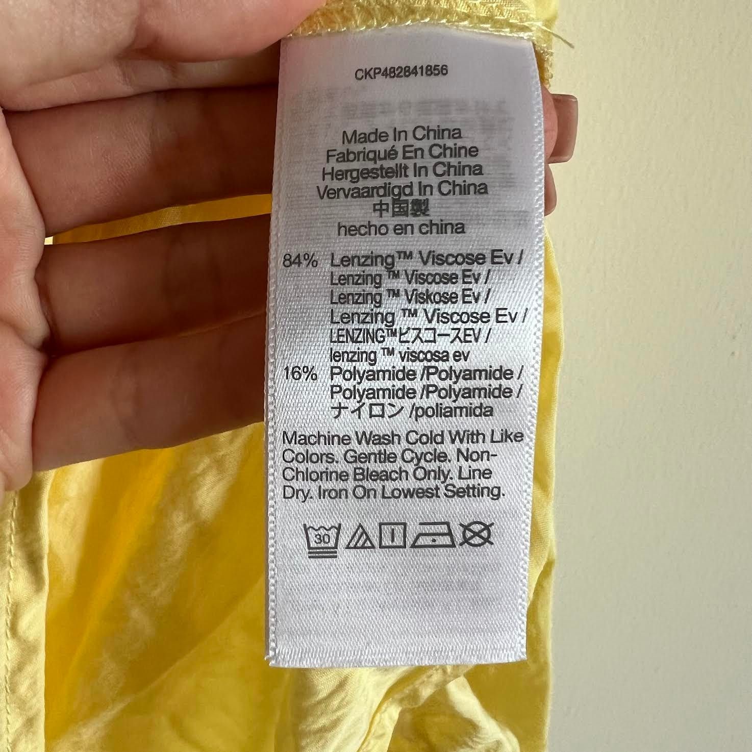 Madewell Madewell Ariana Midi viscose dress size 10 yellow v-neck Size L / US 10 / IT 46 - 6 Thumbnail