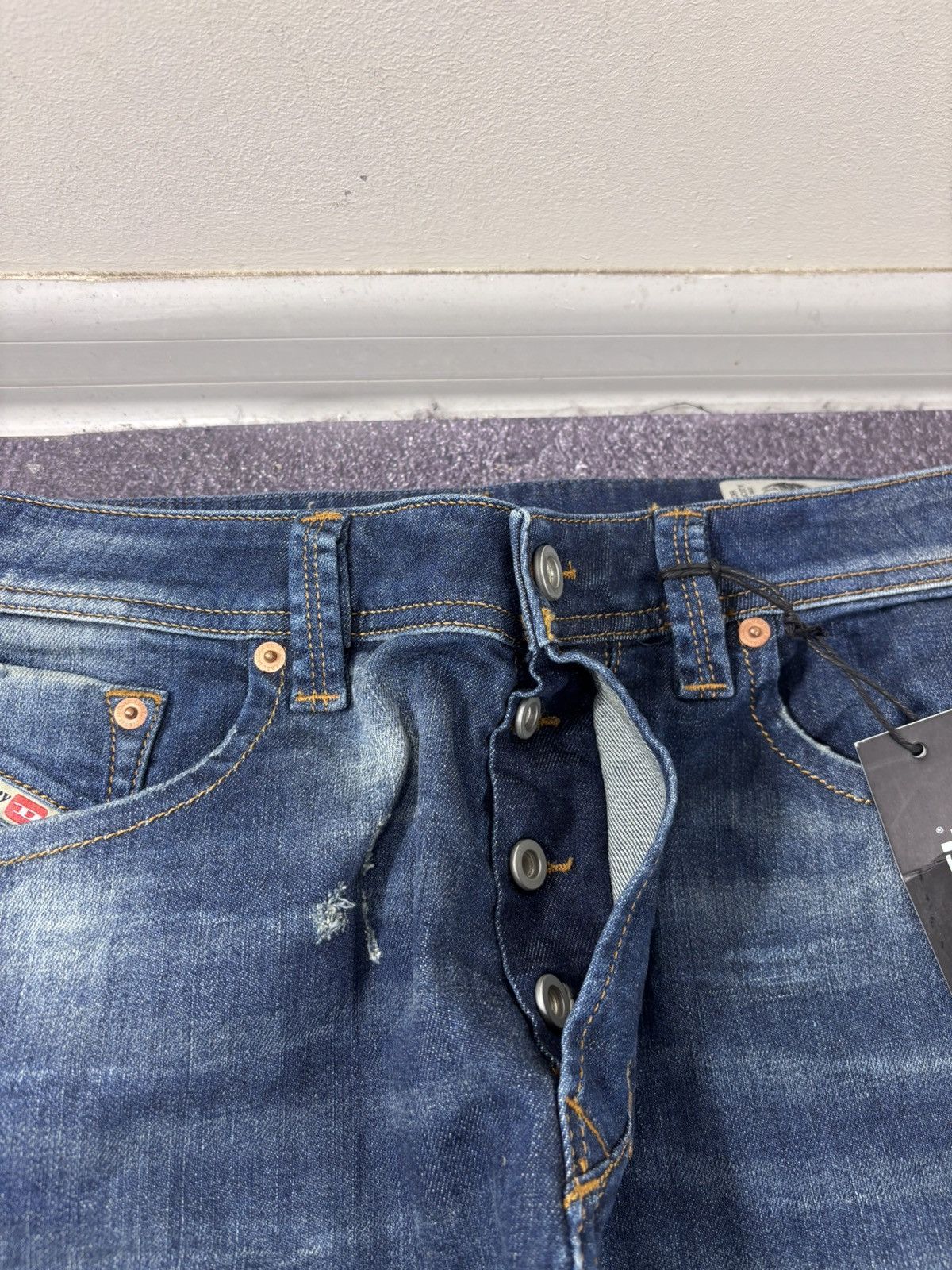Diesel Diesel Larkee NWT Regular Straight Ripped Blue Denim Jeans Size US 32 / EU 48 - 10 Thumbnail