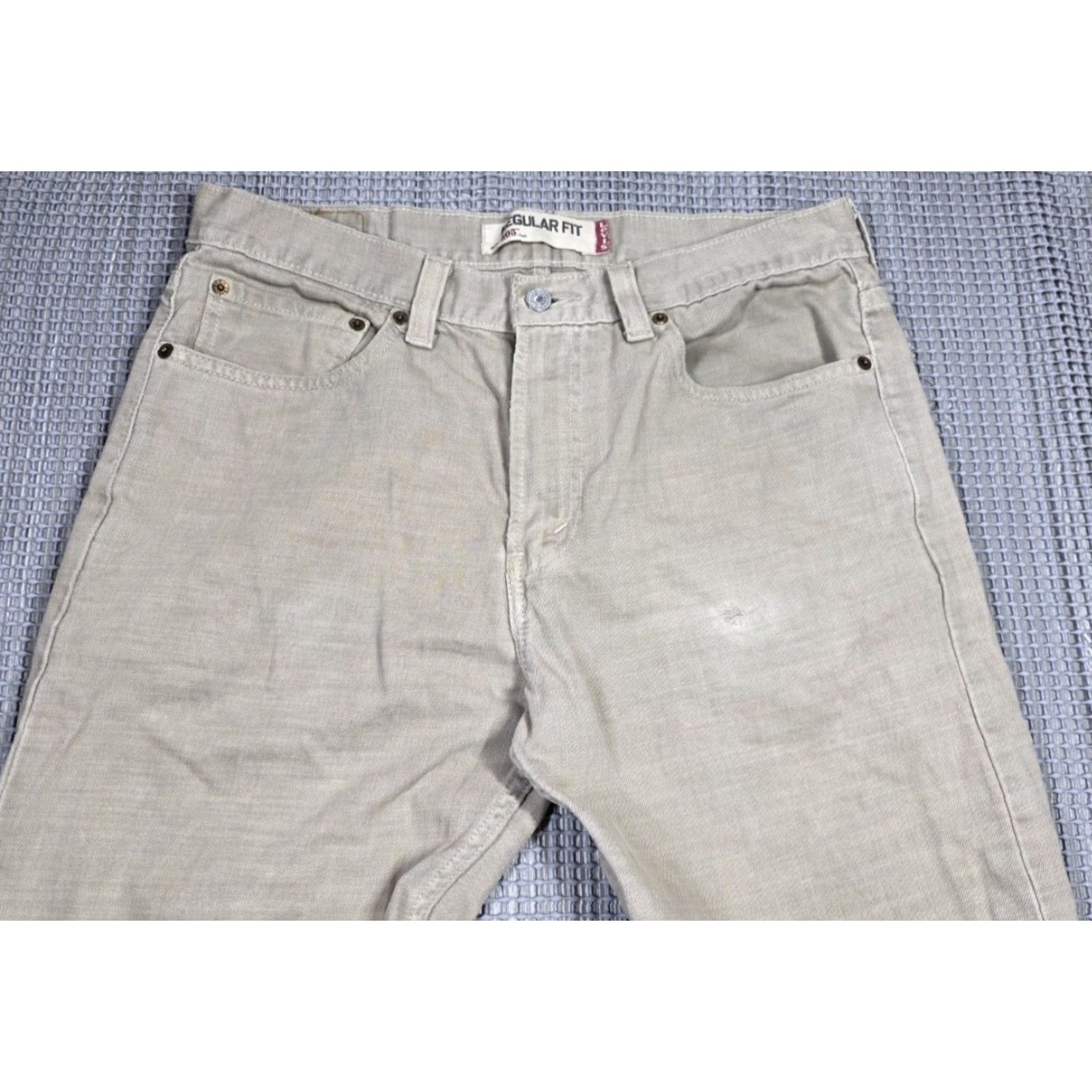Levi's VINTAGE Levi's 505 Jeans Mens 33x34 Beige Regular Fit Distressed Skater 90s USA Classic Levi's 500 Series Jeans Mens Size US 33 - 3 Thumbnail