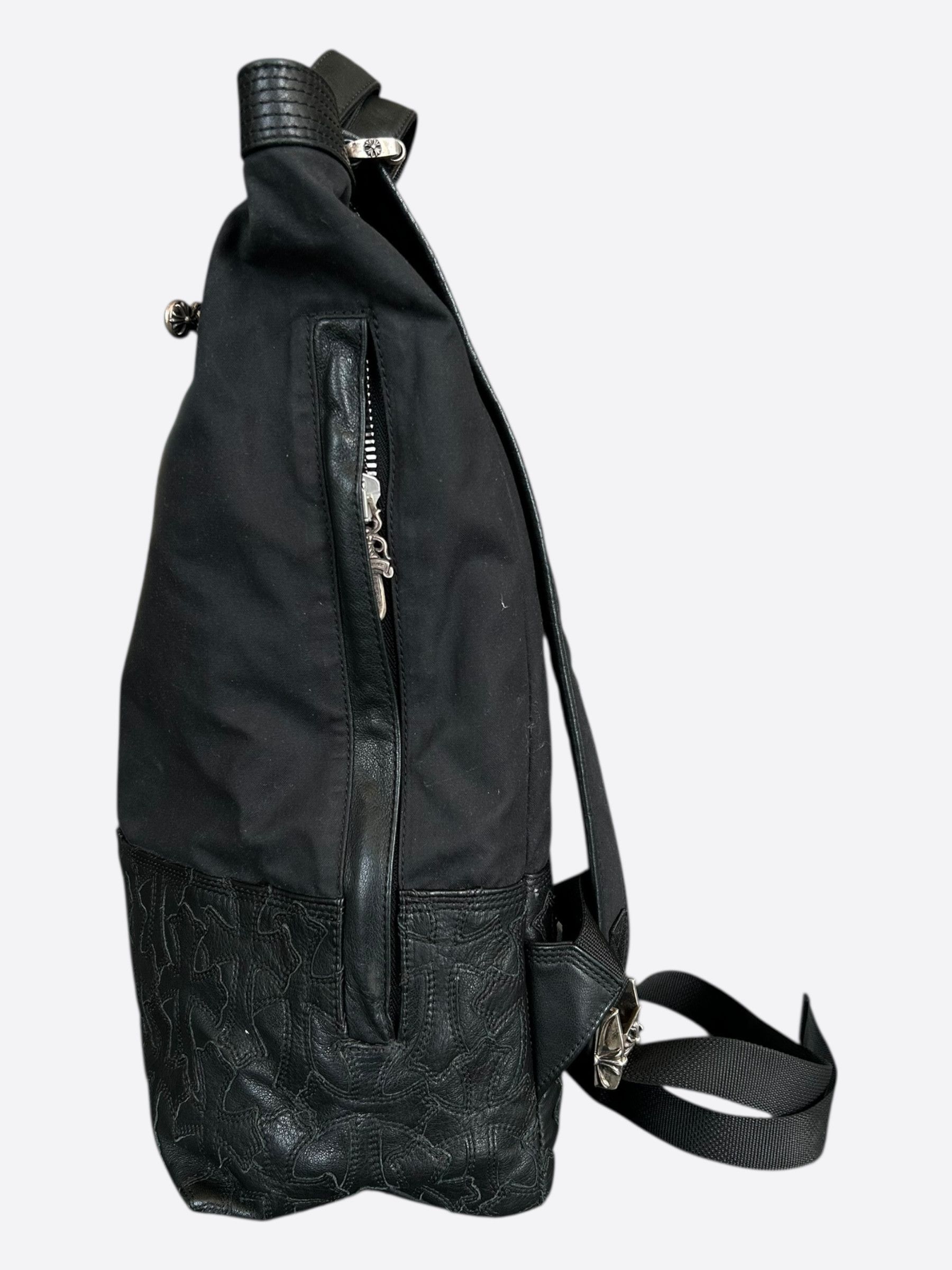 Chrome Hearts Chrome Hearts Black Leather Cross Patch Two-Way Backpack Size ONE SIZE - 4 Thumbnail