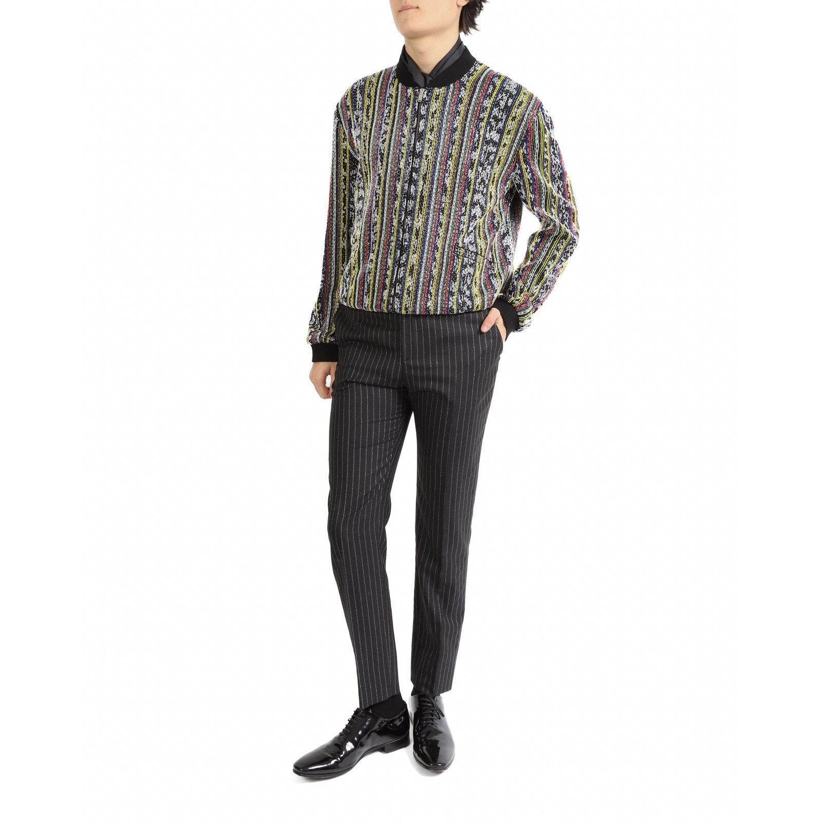 Saint Laurent Paris SS18 Embroidered Crystall Couture Bomber Jacket Size US L / EU 52-54 / 3 - 10 Thumbnail