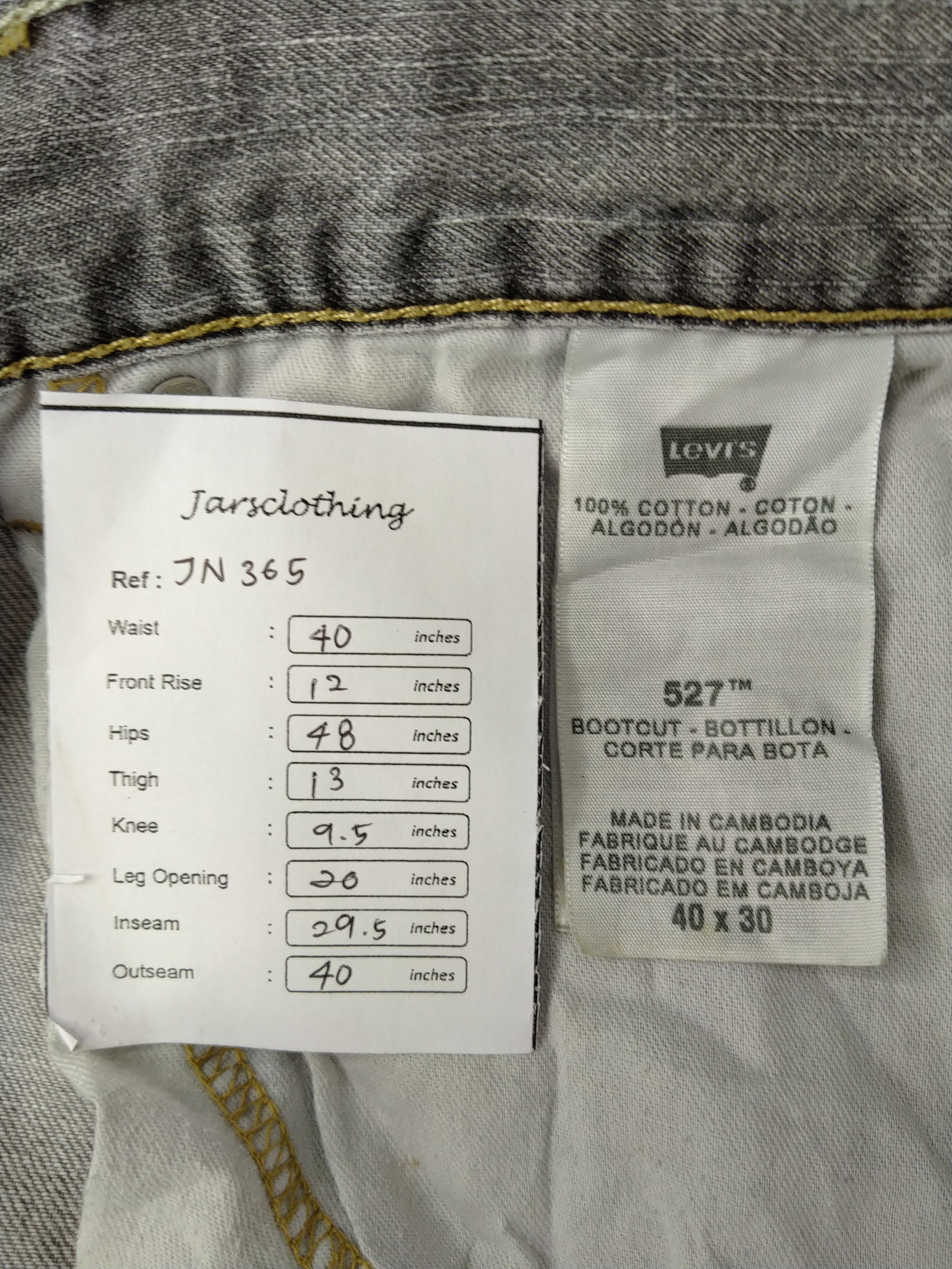 Levi's Grey Vintage Levi's 527 Flare Denim 40 x 29.5 -JN365 Size US 40 / EU 56 - 11 Thumbnail