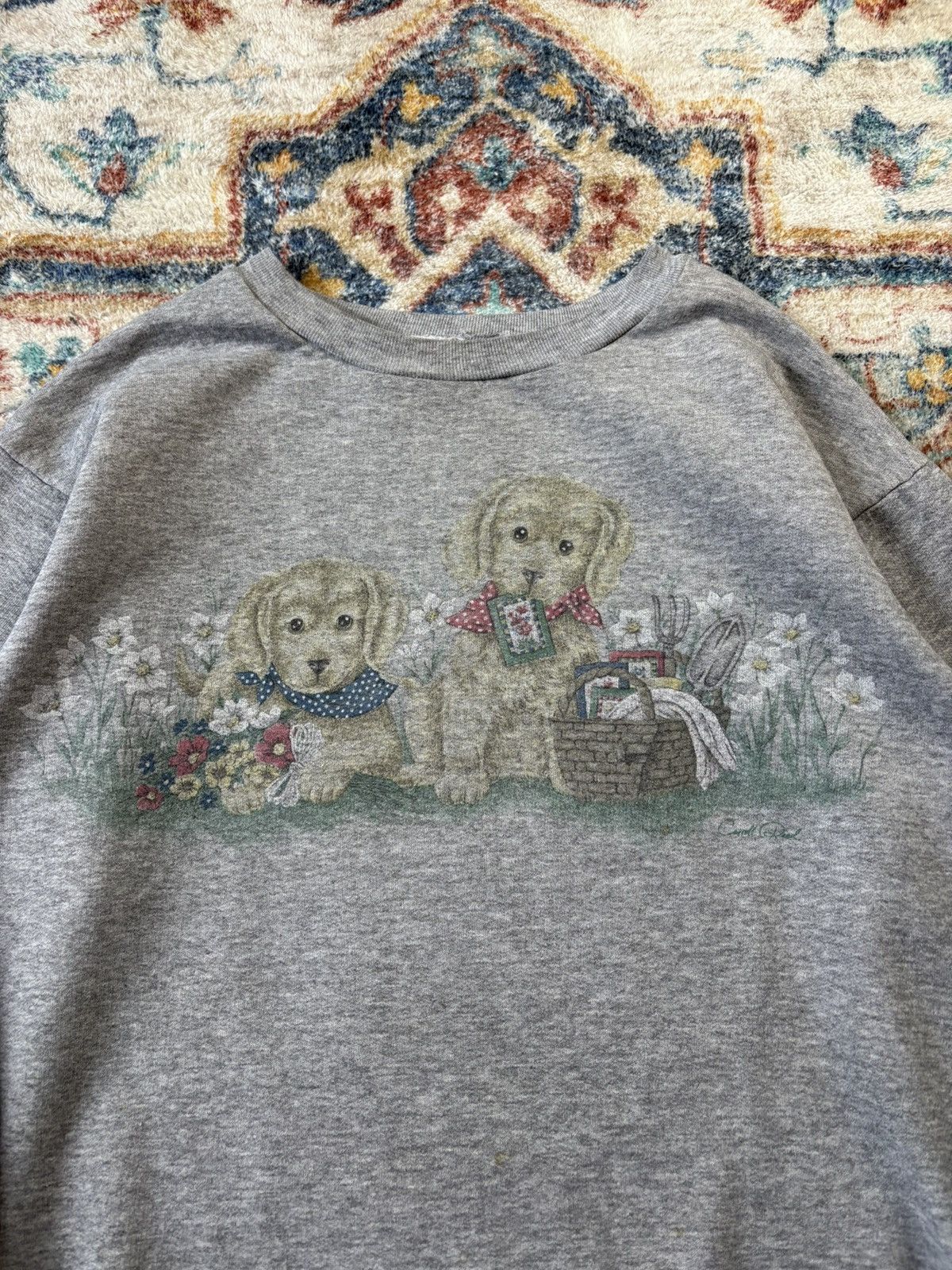Vintage Vintage Northern Reflections Puppies Flowers Crewneck Medium Size M / US 6-8 / IT 42-44 - 4 Thumbnail