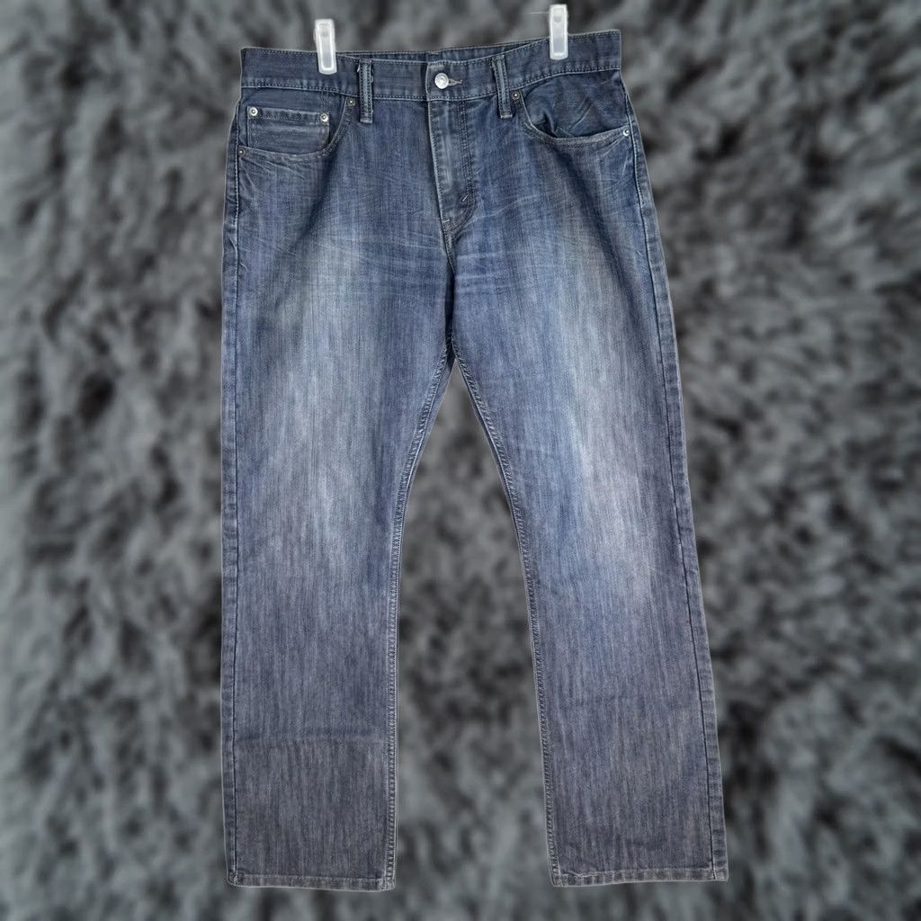 Levi's Levi's 514 Jeans Mens 34x32 Blue Whiskered Straight Denim Pants Hem Wear 5-Pocket Size US 34 / EU 50 - 1 Thumbnail
