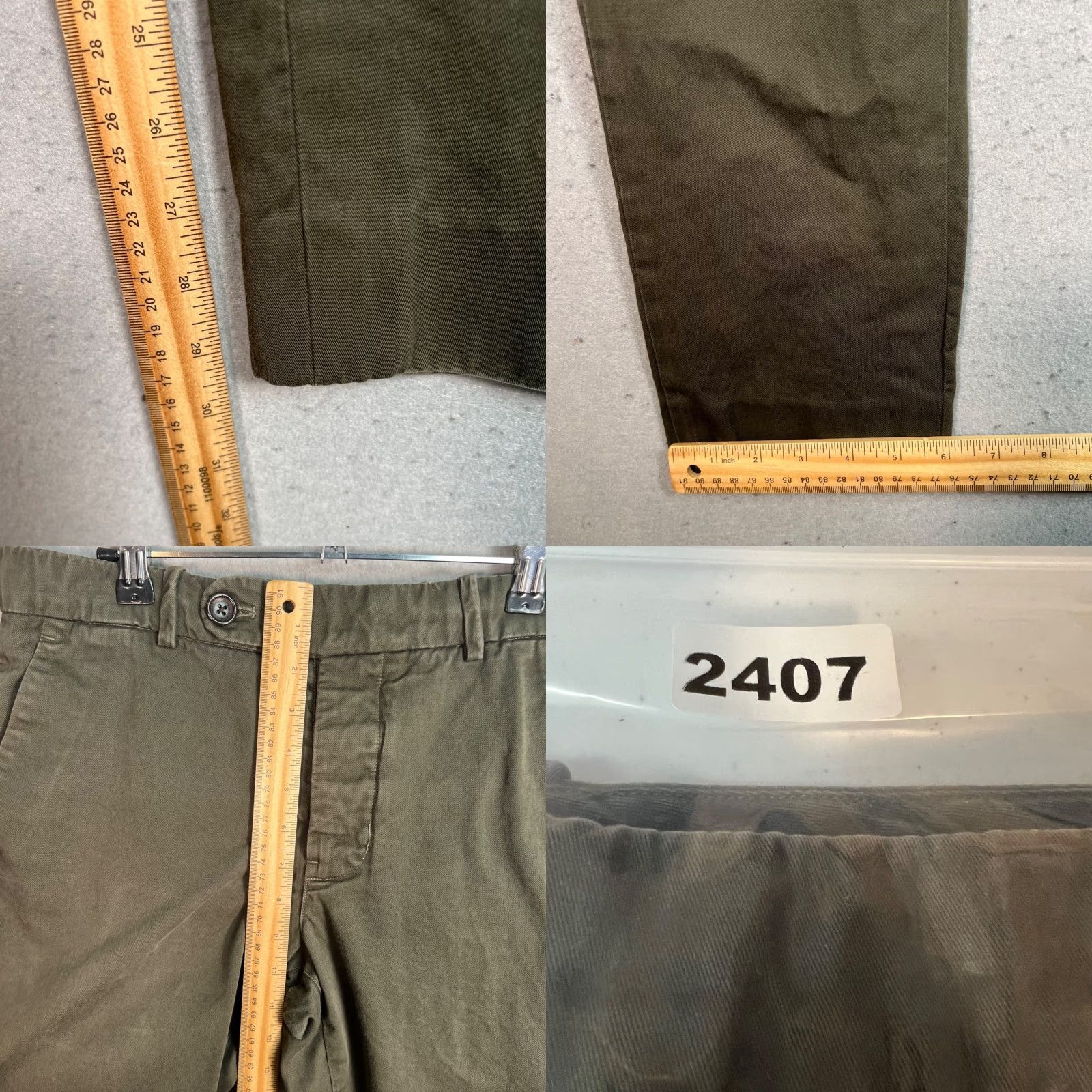 Unis Unis Mens Pants Skinny 32 Olive Green Chino 100% Cotton Made In USA Mens 32 Green 90s? Size US 32 / EU 48 - 8 Thumbnail