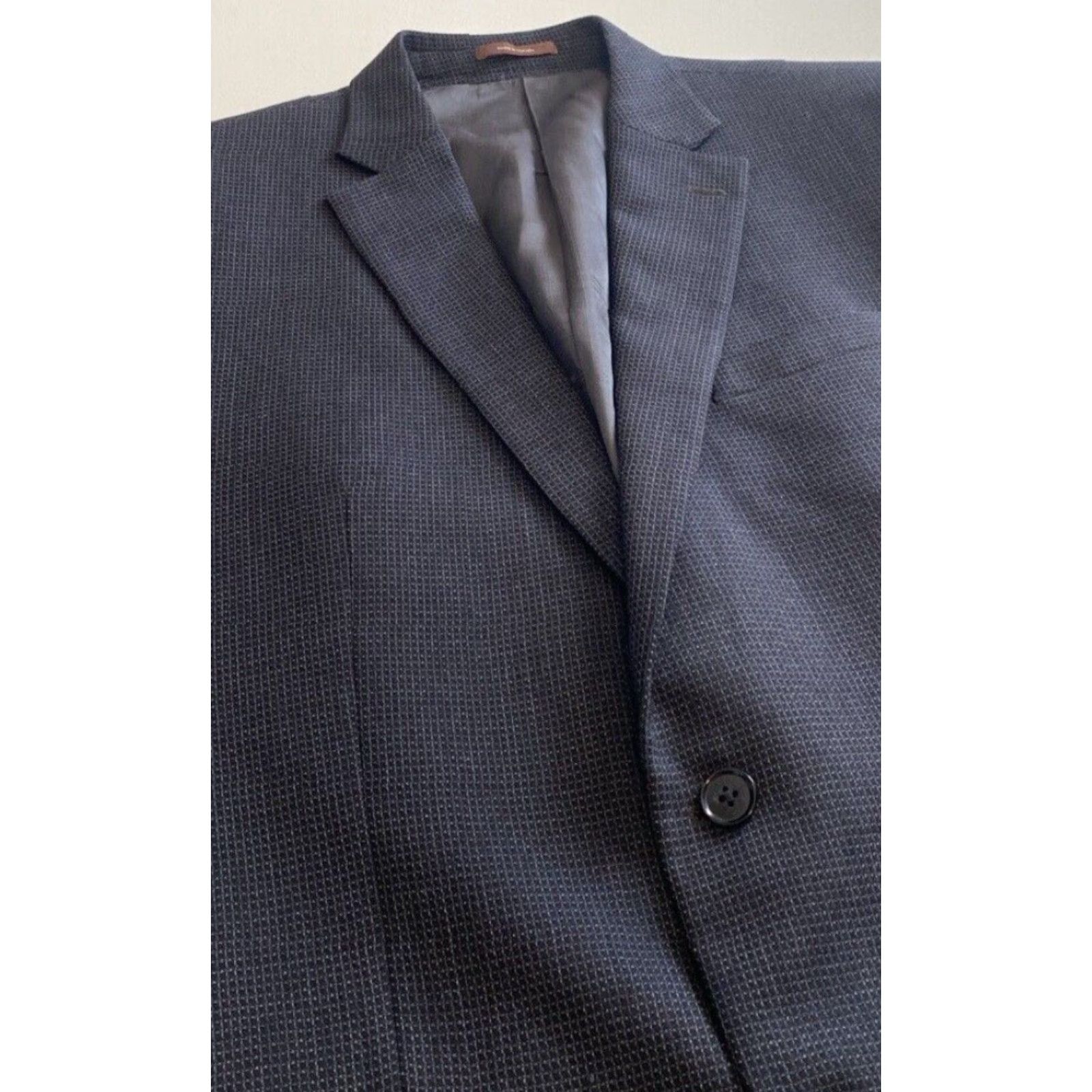 Peter Millar Peter Millar Blazer 42 Charcoal Wool Single-Breasted Two-Button Mens Jacket Coat Sports Coat Check Vintage/Designer Jacket Size 42R - 7 Thumbnail