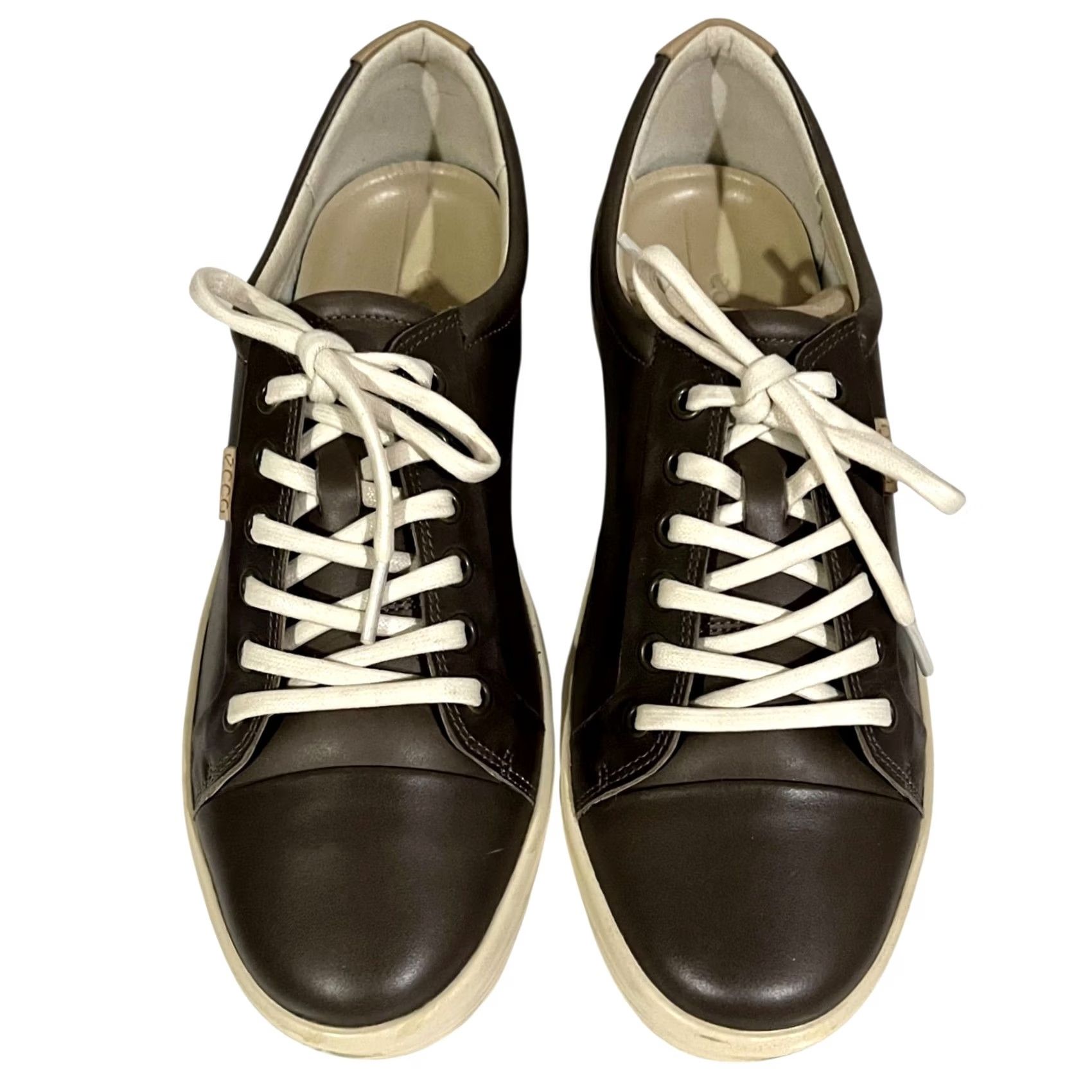 Ecco ECCO Shoes Womens Size 9 Soft 7 Casual Sneakers Taupe Leather Lace Up Low Top Mens? Womens Size M / US 6-8 / IT 42-44 - 3 Thumbnail