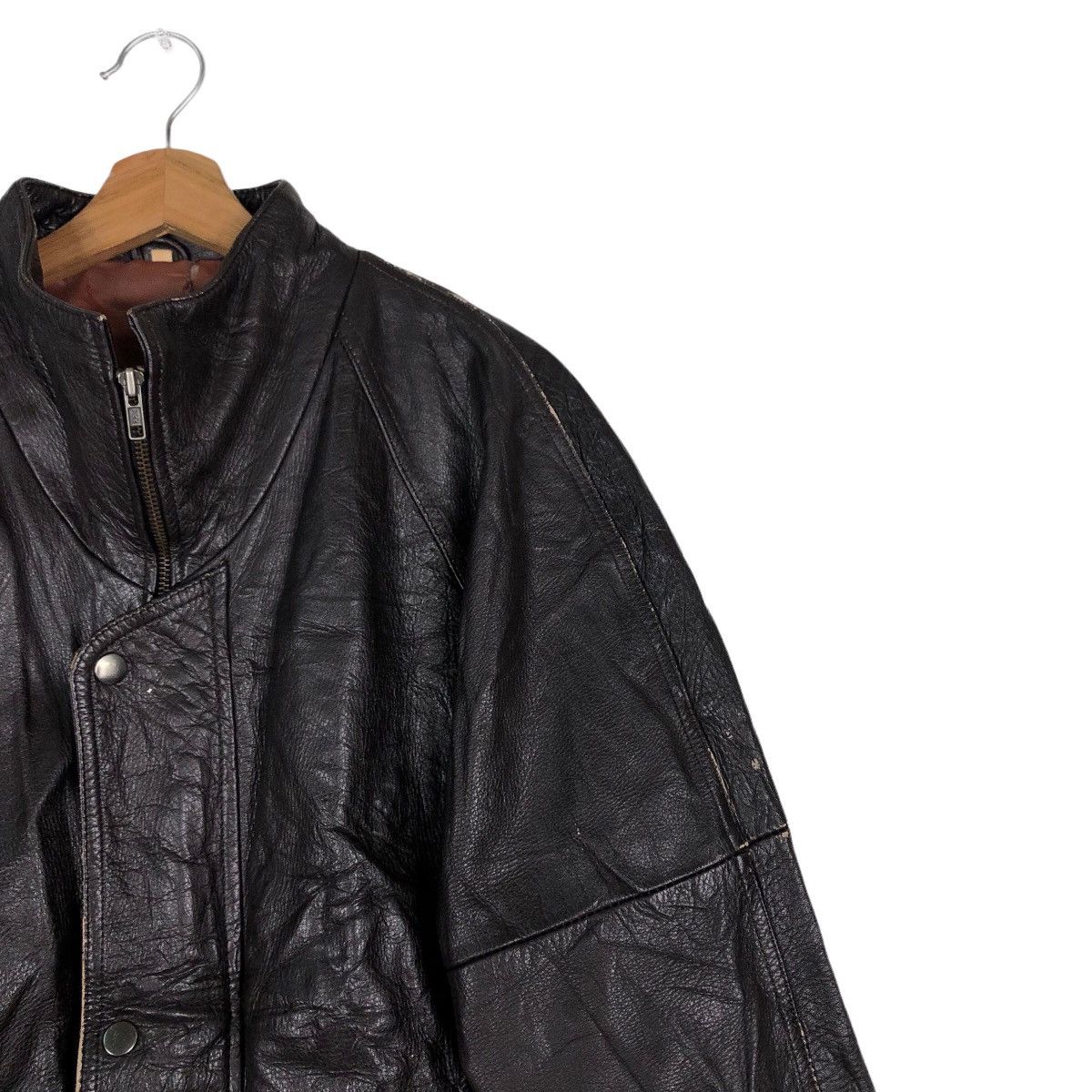 Japanese Brand 🔥Vintage Biker Leather Jacket Military Design Issey Miyake Size US M / EU 48-50 / 2 - 6 Thumbnail