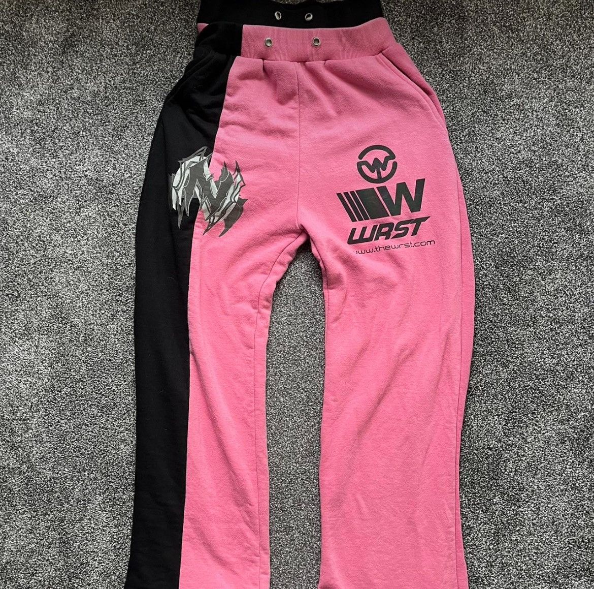 Image of The Wrst Double Waisted Pink & Black Sweatpants, Men's (Size 30)