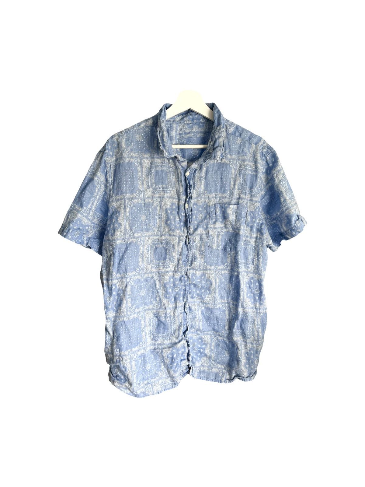 Vintage Vintage Blue Bandana Button Up Shirt Size US L / EU 52-54 / 3 - 1 Thumbnail