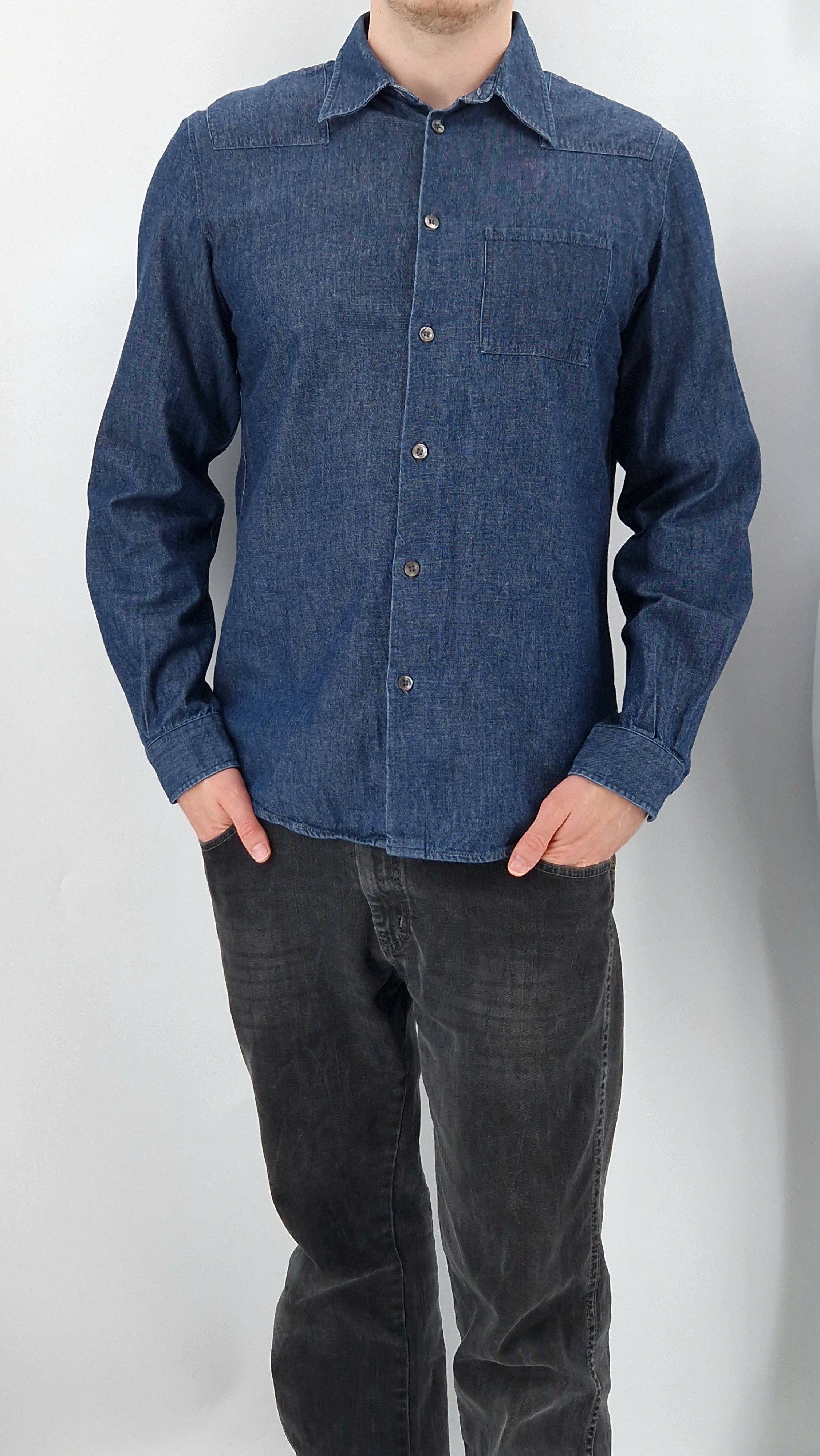 Helmut Lang 1998 Raw Denim shirt Size US M / EU 48-50 / 2 - 9 Thumbnail