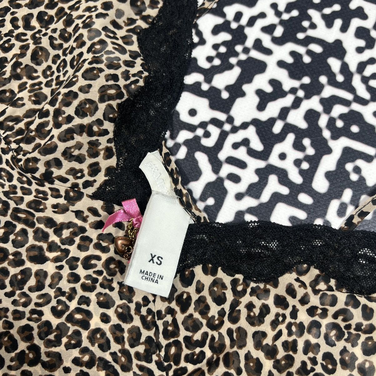 Vintage Vintage Y2K Leopard Mesh Sexy Nightie Mini Dress Retro Style Size S / US 4 / IT 40 - 14 Thumbnail