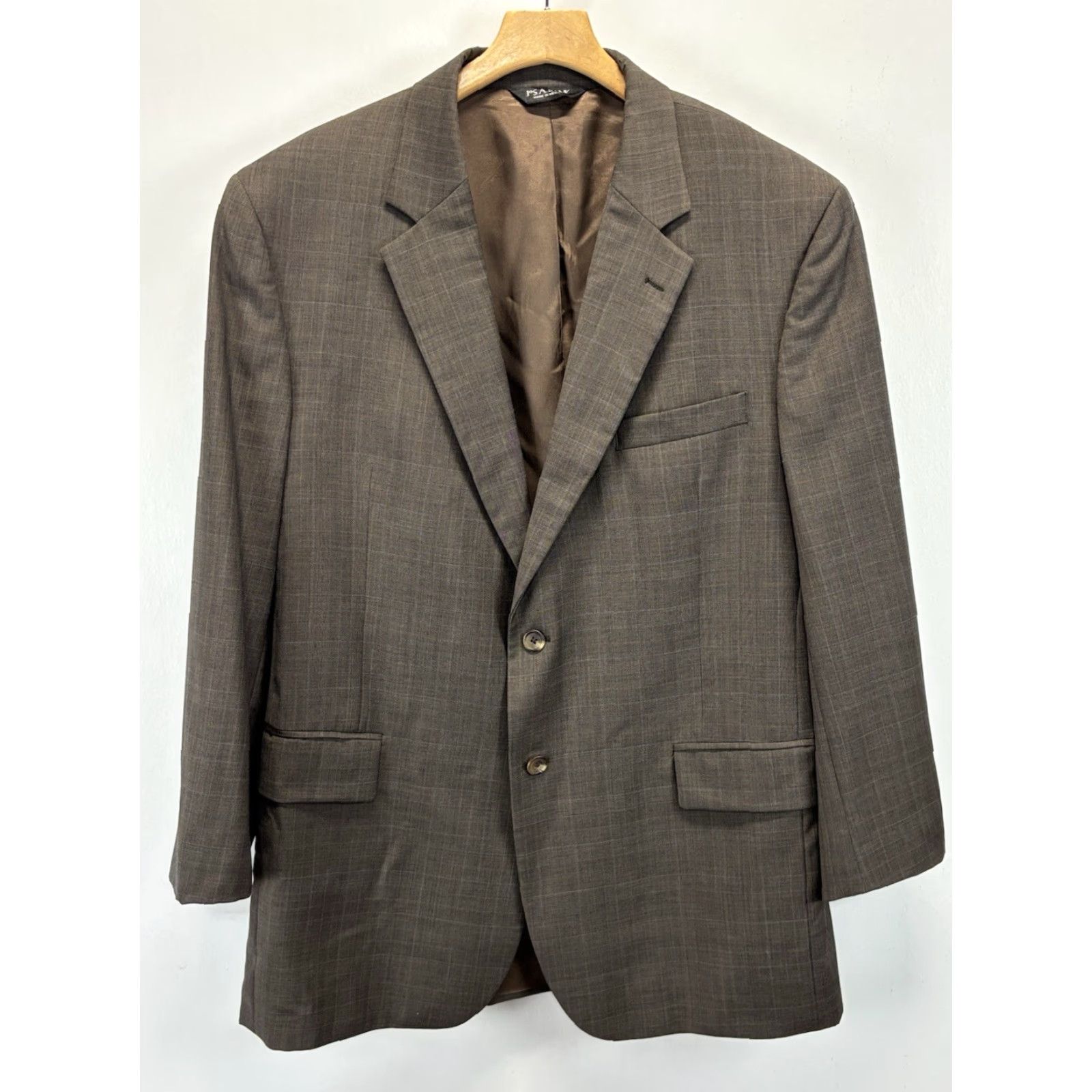 Jos. A. Bank VINTAGE Jos. A. Bank Sport Coat Men 44R Brown Glen Plaid 100% Wool Blazer Two-Button Jacket Size 44R - 2 Thumbnail