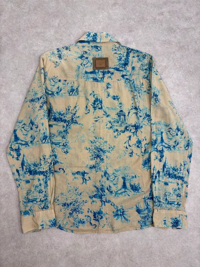 Dolce & Gabbana SS2004 Dolce & Gabbana Beige & Blue Floral Shirt Size US M / EU 48-50 / 2 - 6 Thumbnail