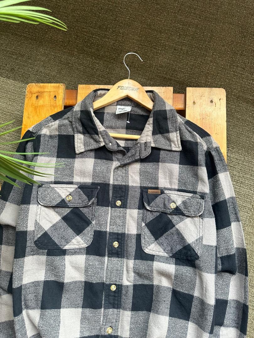 Carhartt × Vintage VINTAGE CARHARTT CHECKERED FLANNEL SHIRT Size US XL / EU 56 / 4 - 2 Thumbnail