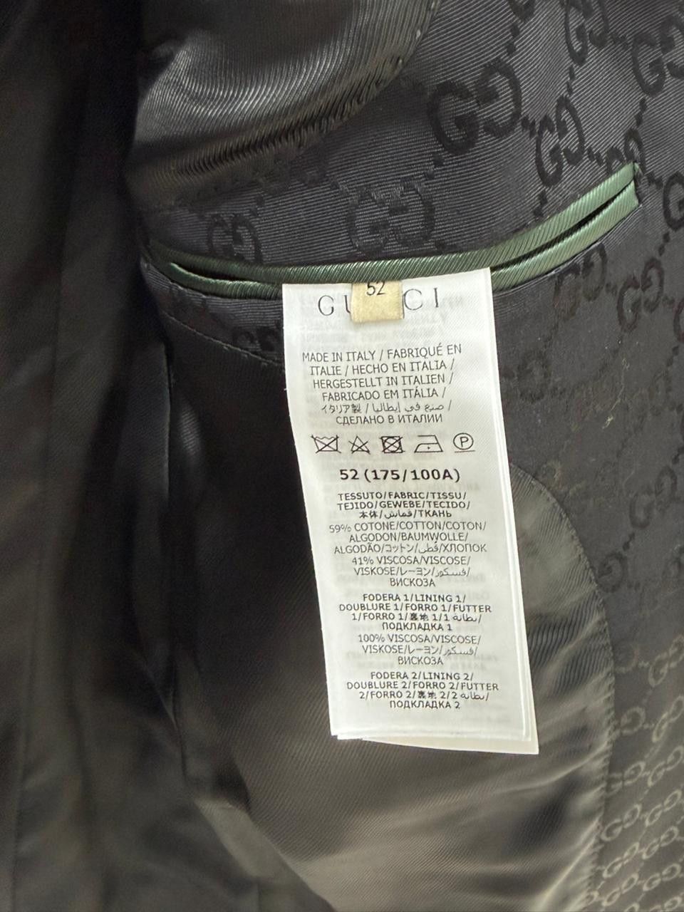 Gucci CC28 GG Cotton Viscose Formal Jacket in Black Size US L / EU 52-54 / 3 - 3 Thumbnail
