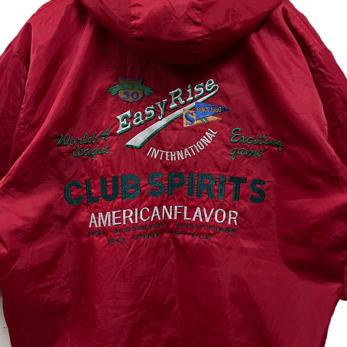 Japanese Brand Vintage 90s Easy Rise Club Spirits Jacket Hoodie Windbreaker Size US XL / EU 56 / 4 - 3 Thumbnail
