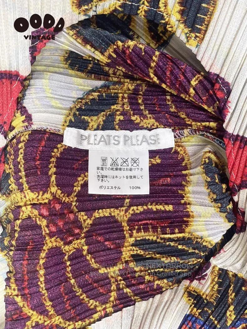 Issey Miyake Issey Miyake Peony Flower Printed Pleated Vest Dress Size L / US 10 / IT 46 - 8 Thumbnail