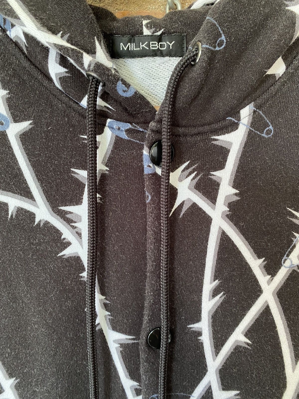 Japanese Brand 2000s MILK BOY Anarchy barbed wire safety pin punk varsity Size US M / EU 48-50 / 2 - 10 Thumbnail