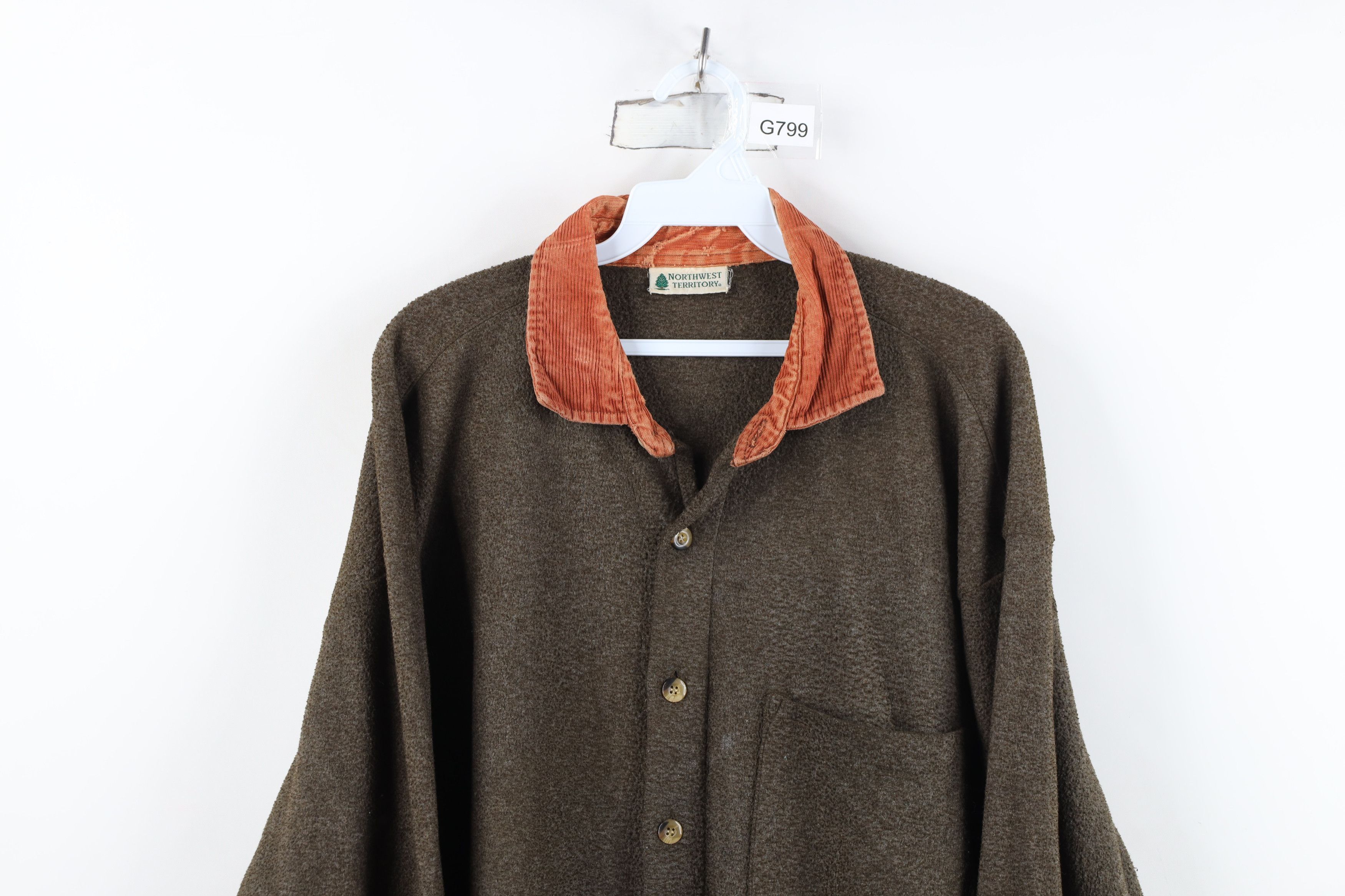 Vintage Vintage 90s Streetwear Fleece Collared Button Shirt Size US XXL / EU 58 / 5 - 2 Thumbnail