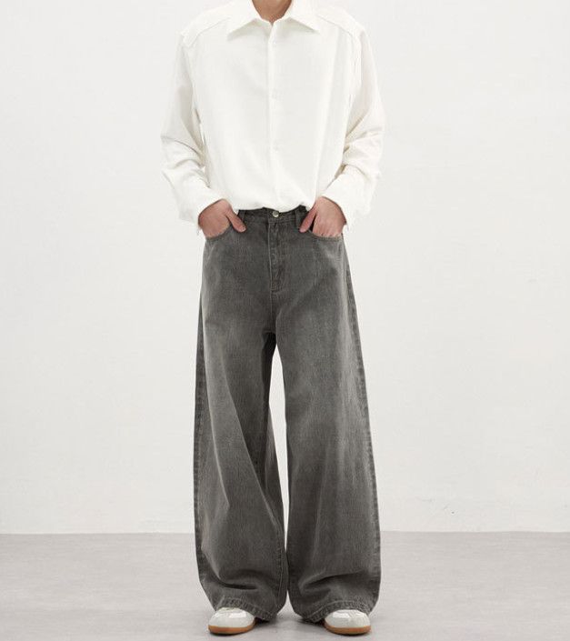 Vintage American high street men's washed wide-leg baggy jeans Size US 32 / EU 48 - 1 Thumbnail