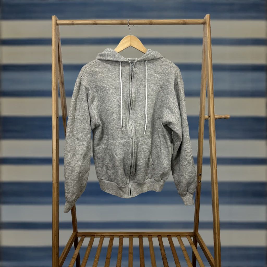 Hanes VTG Hanes Full Zip Hoodie Mens L Gray 80s Tri-Blend Rayon Heather Sweatshirt Zip Front Hoodie Size US L / EU 52-54 / 3 - 1 Thumbnail