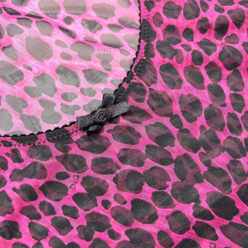 Dolce & Gabbana y2k D&G pink and black mesh cheetah print tank top Size S / US 4 / IT 40 - 6 Thumbnail