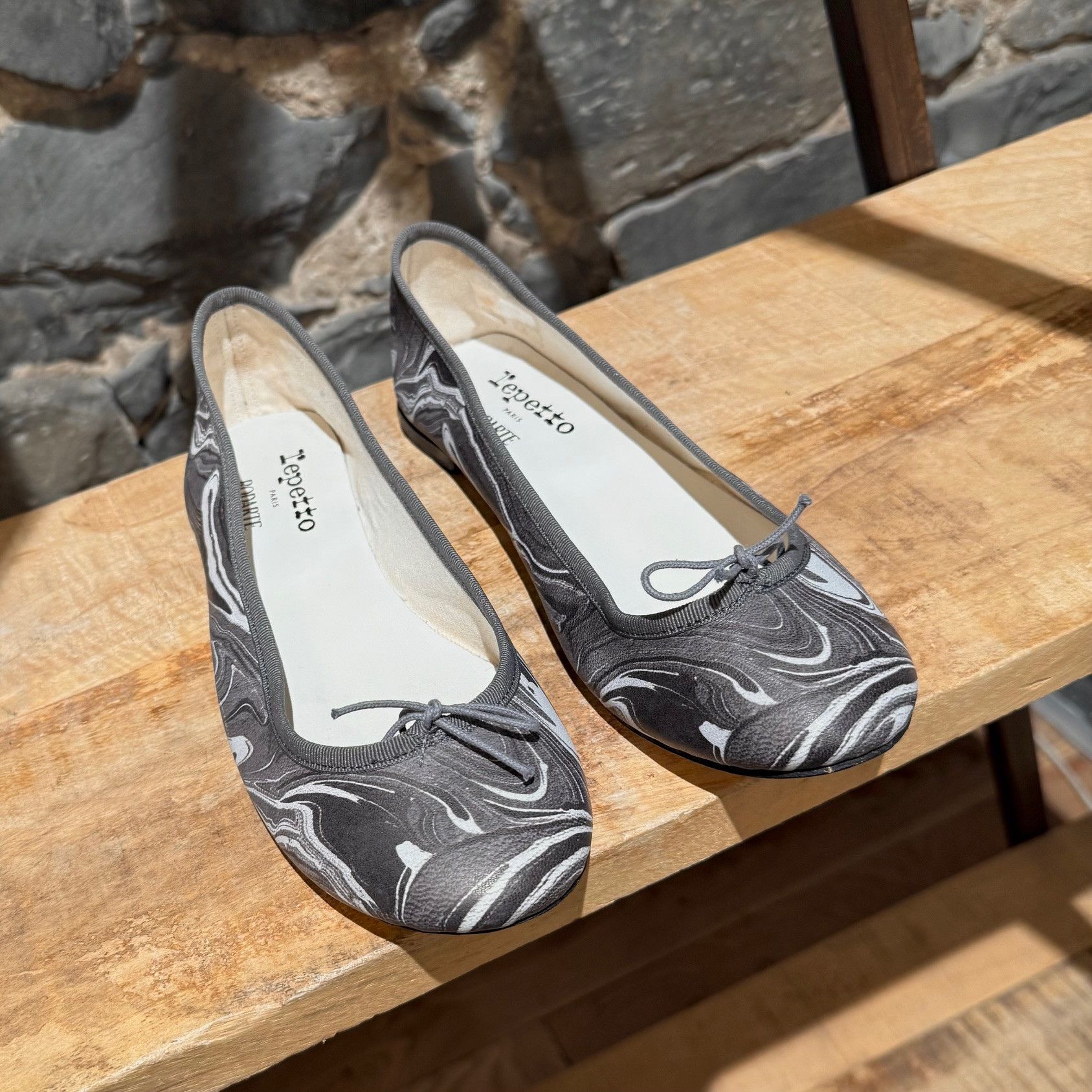 Repetto Repetto X Rodarte Grey Marble Print Cendrillon Ballet Flats Size US 10.5 / IT 40.5 - 4 Thumbnail