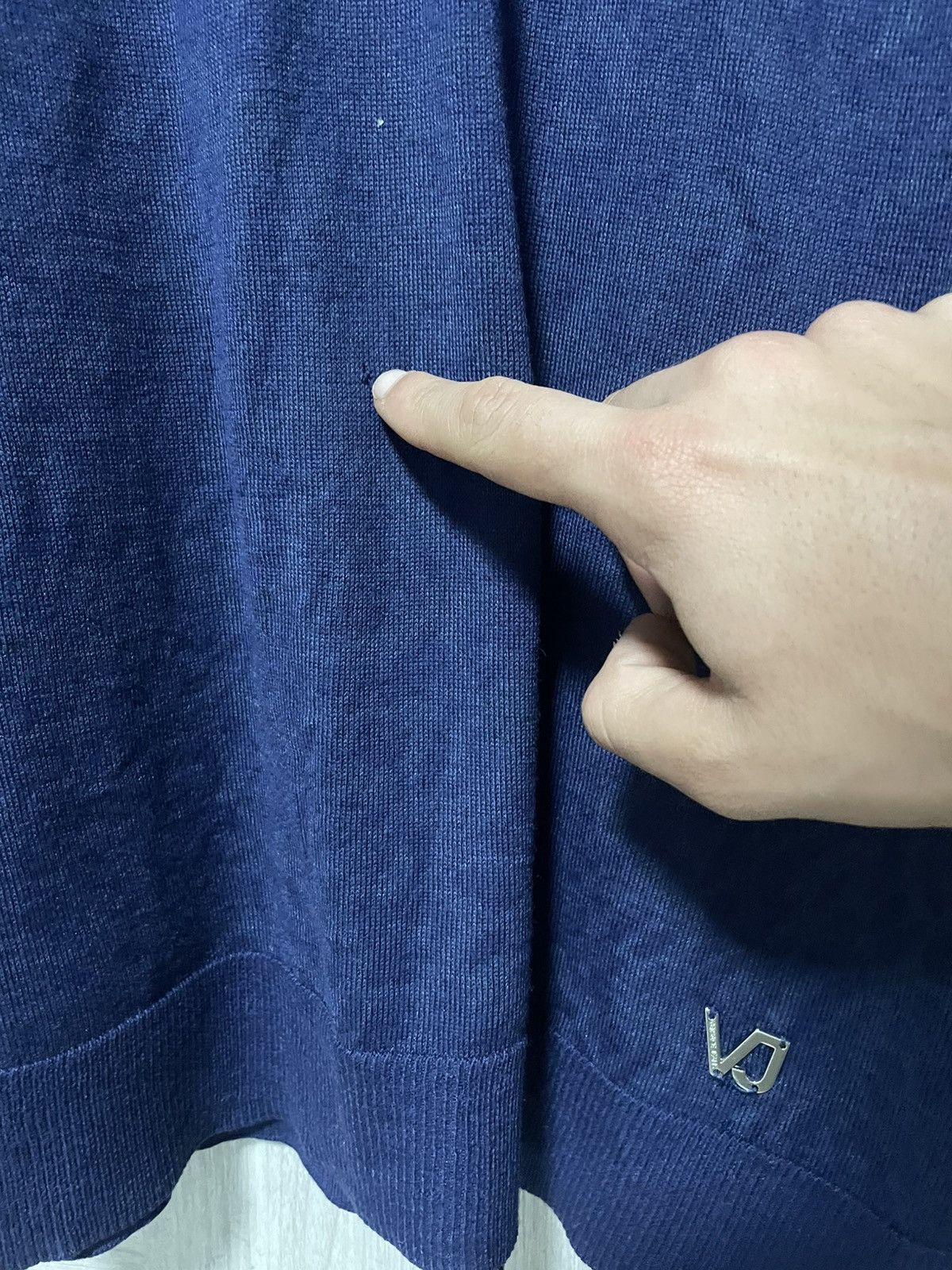 Versace × Versace Jeans Couture Versace Jeans Leopard Jacquard Longline Sweater Blue Tunic Size S / US 4 / IT 40 - 15 Thumbnail