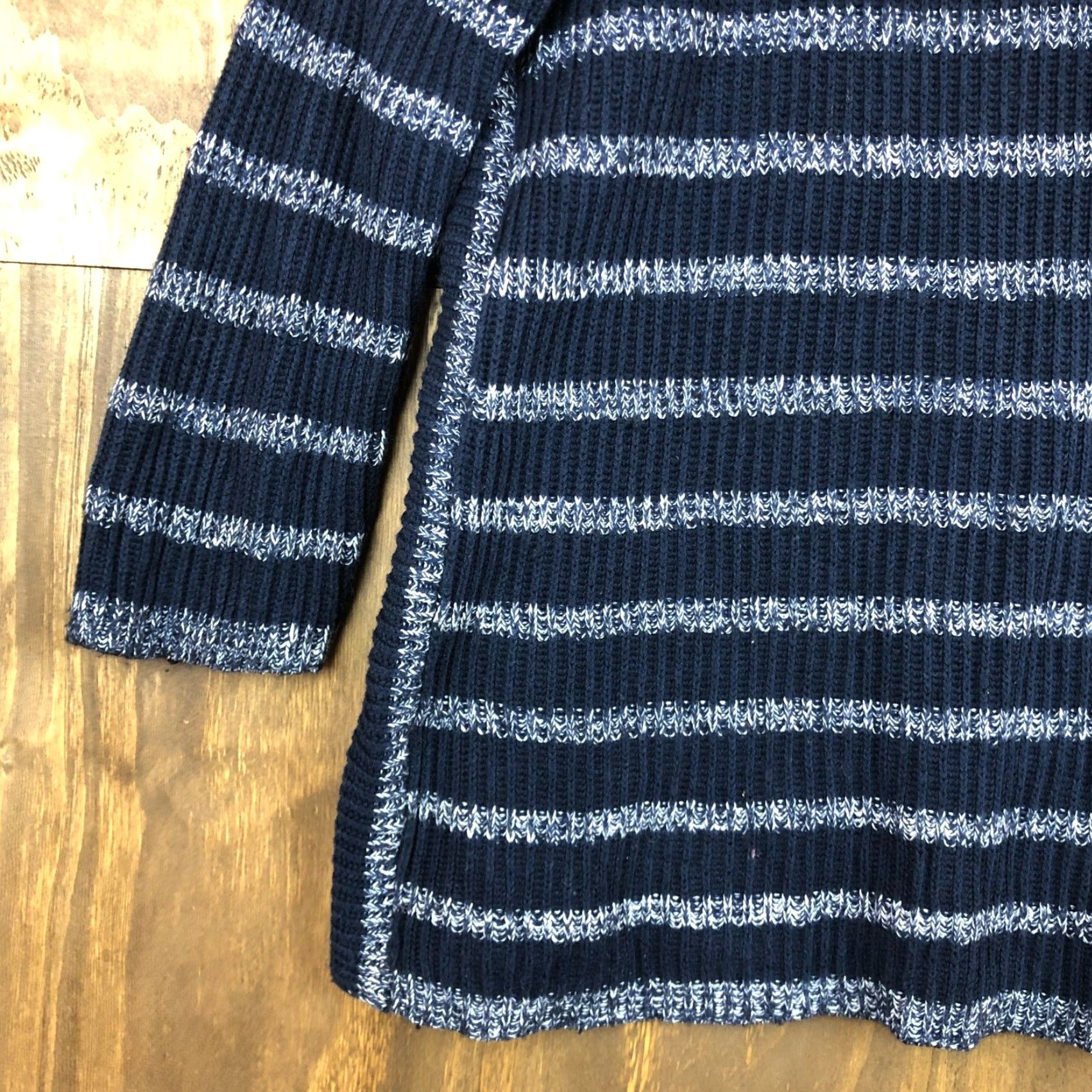 Coldwater Creek Coldwater Creek Womens Sweater Blue Knit Striped Boat Neck Long Sleeve Wool L Size L / US 10 / IT 46 - 3 Thumbnail