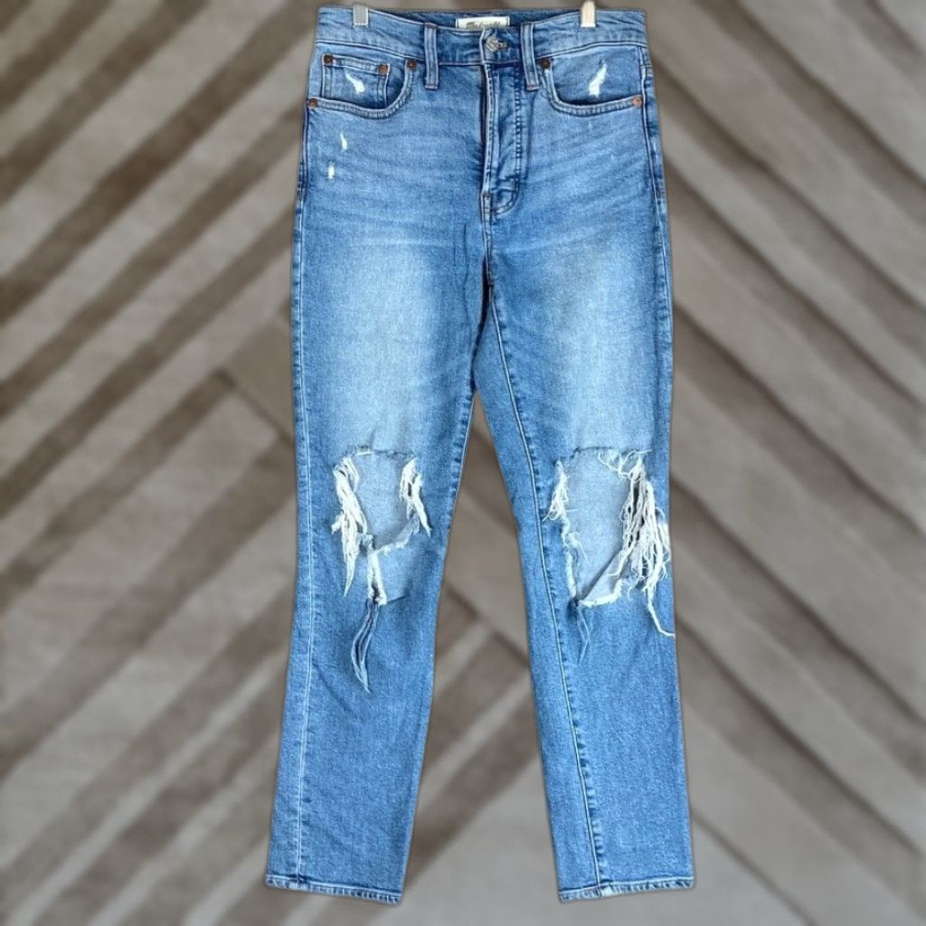 Madewell Madewell Womens Jeans Blue Denim High Rise Perfect Vintage Distressed Stretch 25 Size 42" / US 20 - 1 Thumbnail