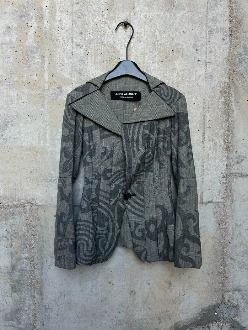 Junya Watanabe Junya Watanabe 1996 Printed Jacket Blazer Size L / US 10 / IT 46 - 1 Thumbnail