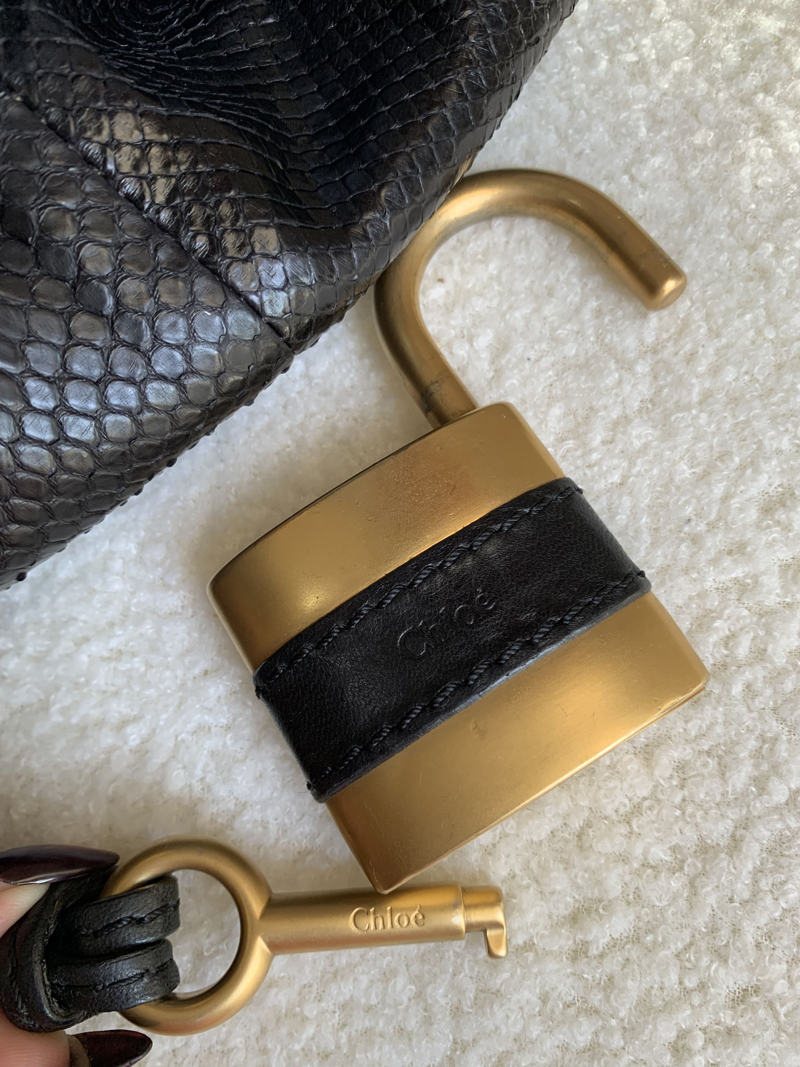 Chloe Authentic Chloe Python Paddington Leather handbag Size ONE SIZE - 10 Thumbnail