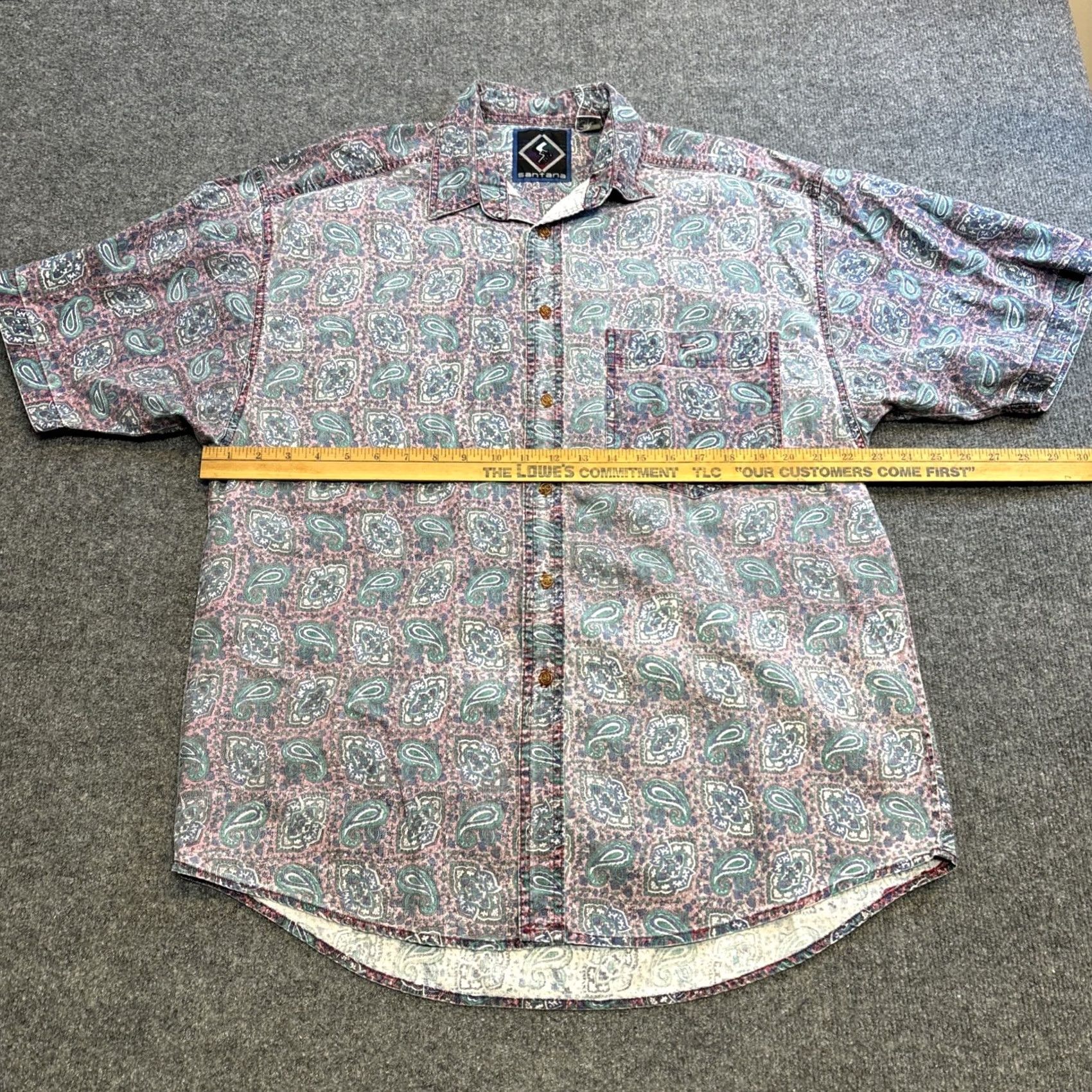Vintage VINTAGE Santana Button-Up Shirt Paisley Short Sleeve Blue White Mens XL Size US XL / EU 56 / 4 - 4 Thumbnail