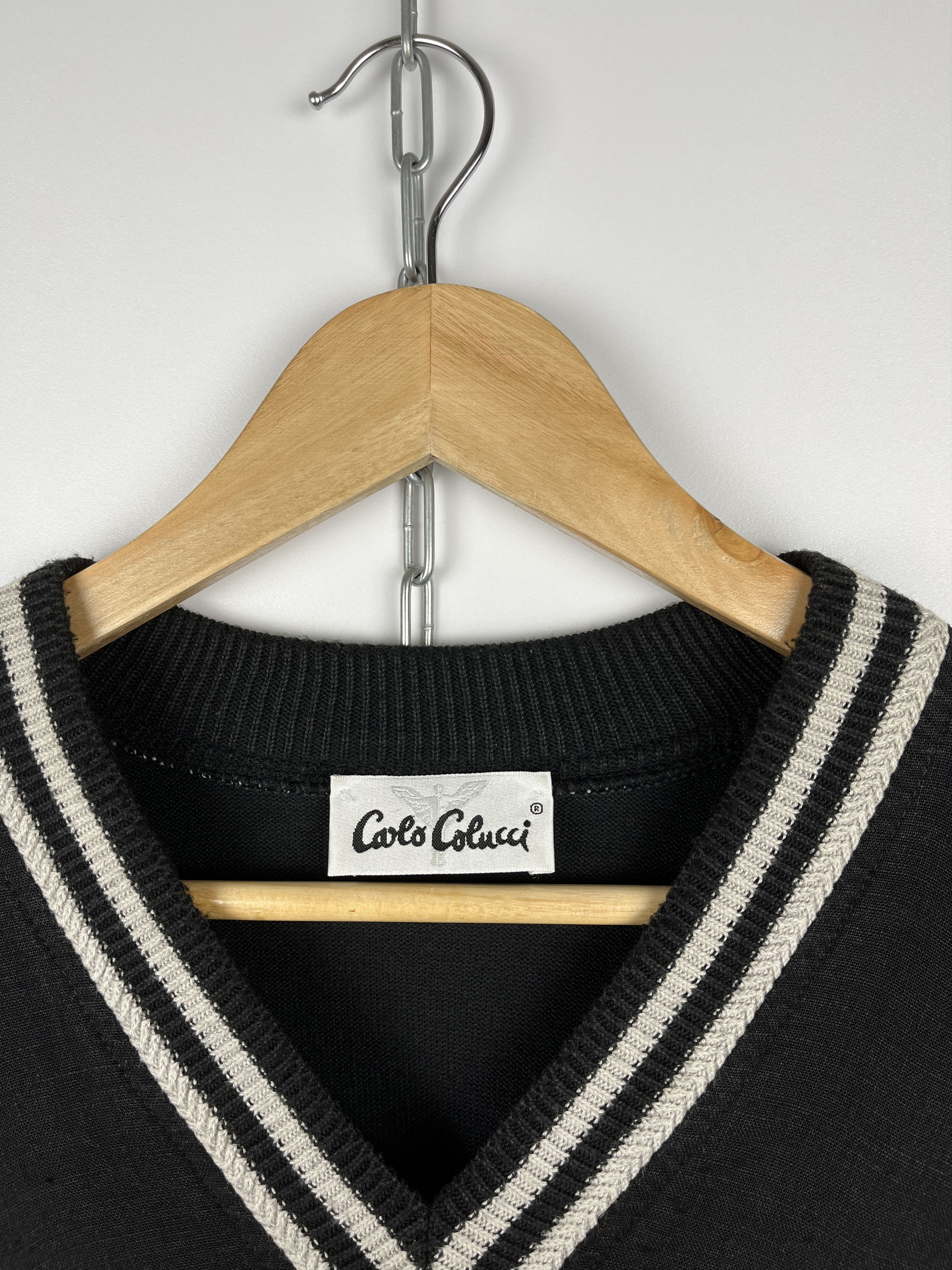 Carlo Colucci × Vintage Carlo Colucci 90's Vintage Men's V-neck Sweater Size US XL / EU 56 / 4 - 8 Thumbnail