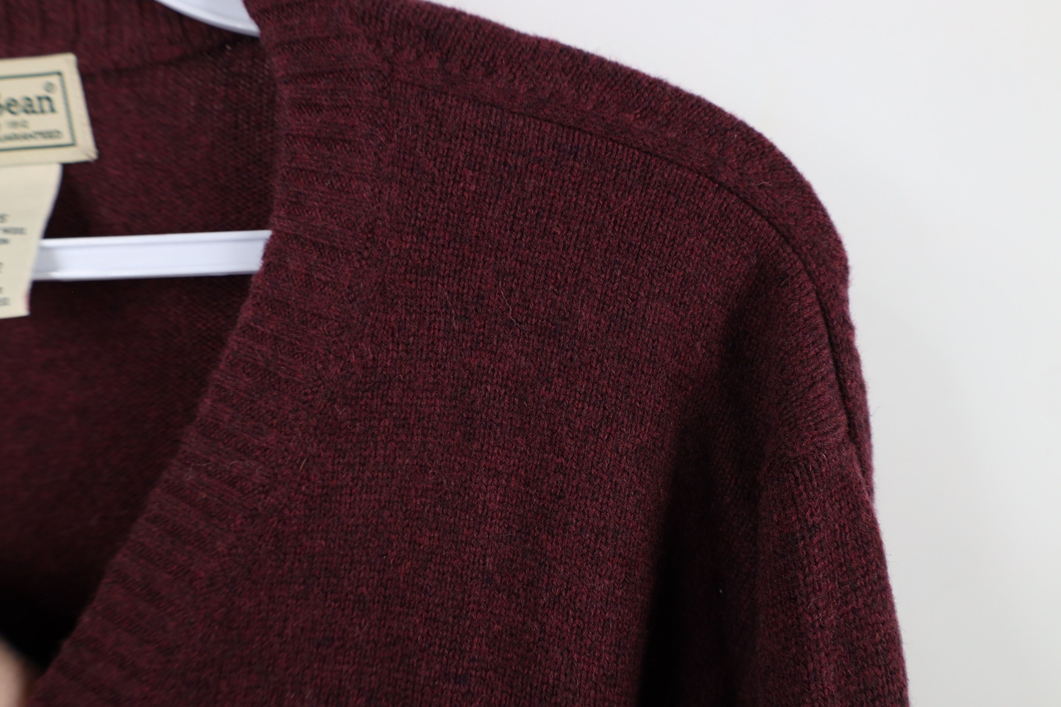 L.L. Bean × Vintage Vintage 90s LL Bean Lambswool Blend Knit V-Neck Sweater Red Size US L / EU 52-54 / 3 - 7 Thumbnail