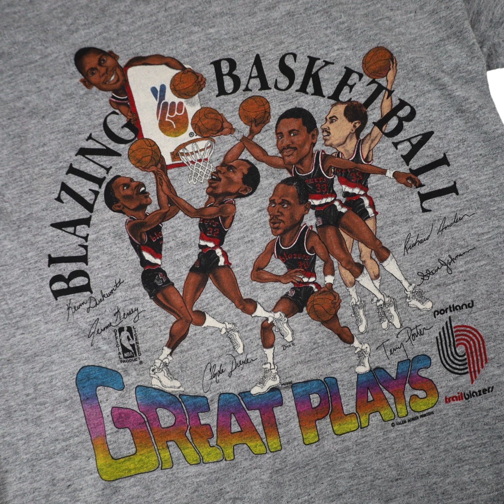 NBA VINTAGE Salem Sportswear Portland Blazers Graphic T Shirt Gray M Mens Size US M / EU 48-50 / 2 - 3 Thumbnail